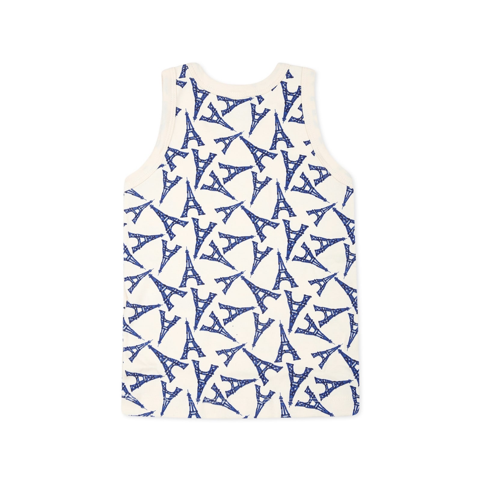 Petit Bateau Multicolor Tank Top Set For Girl With Tour Eiffel In Ivory