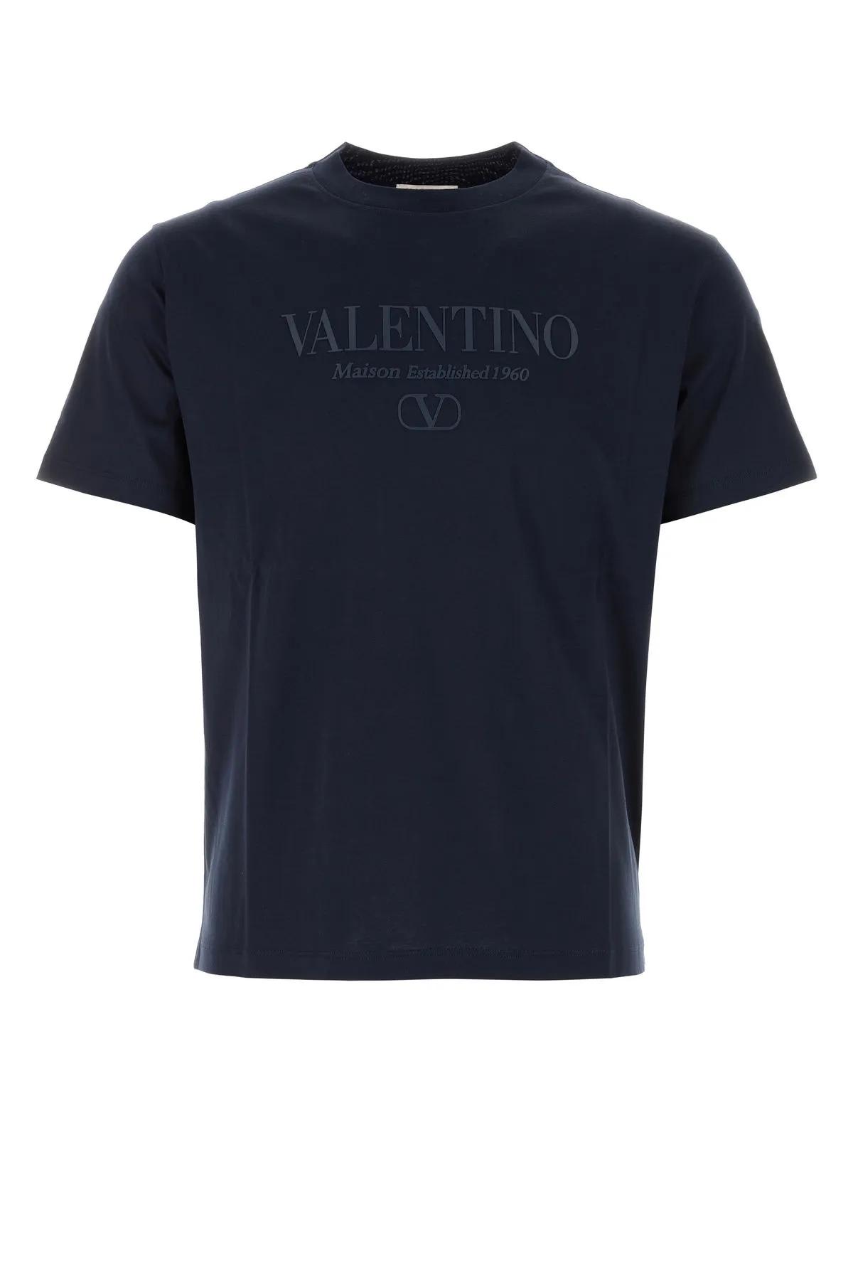 VALENTINO NAVY BLUE COTTON T-SHIRT 