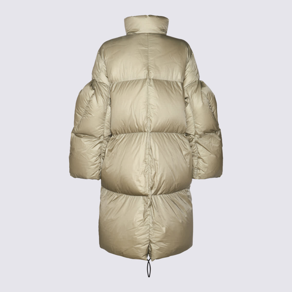 Sacai Long Down Jacket With Sculpted Sleeves In L/khaki