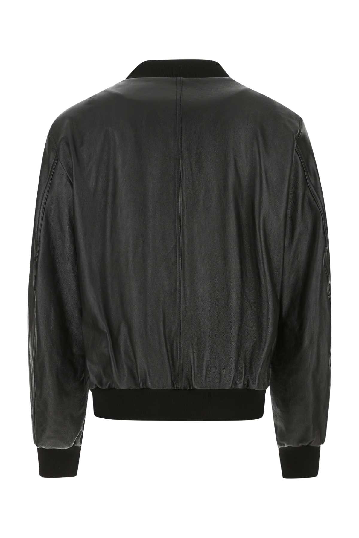 Dolce & Gabbana Black Leather Jacket In N0000