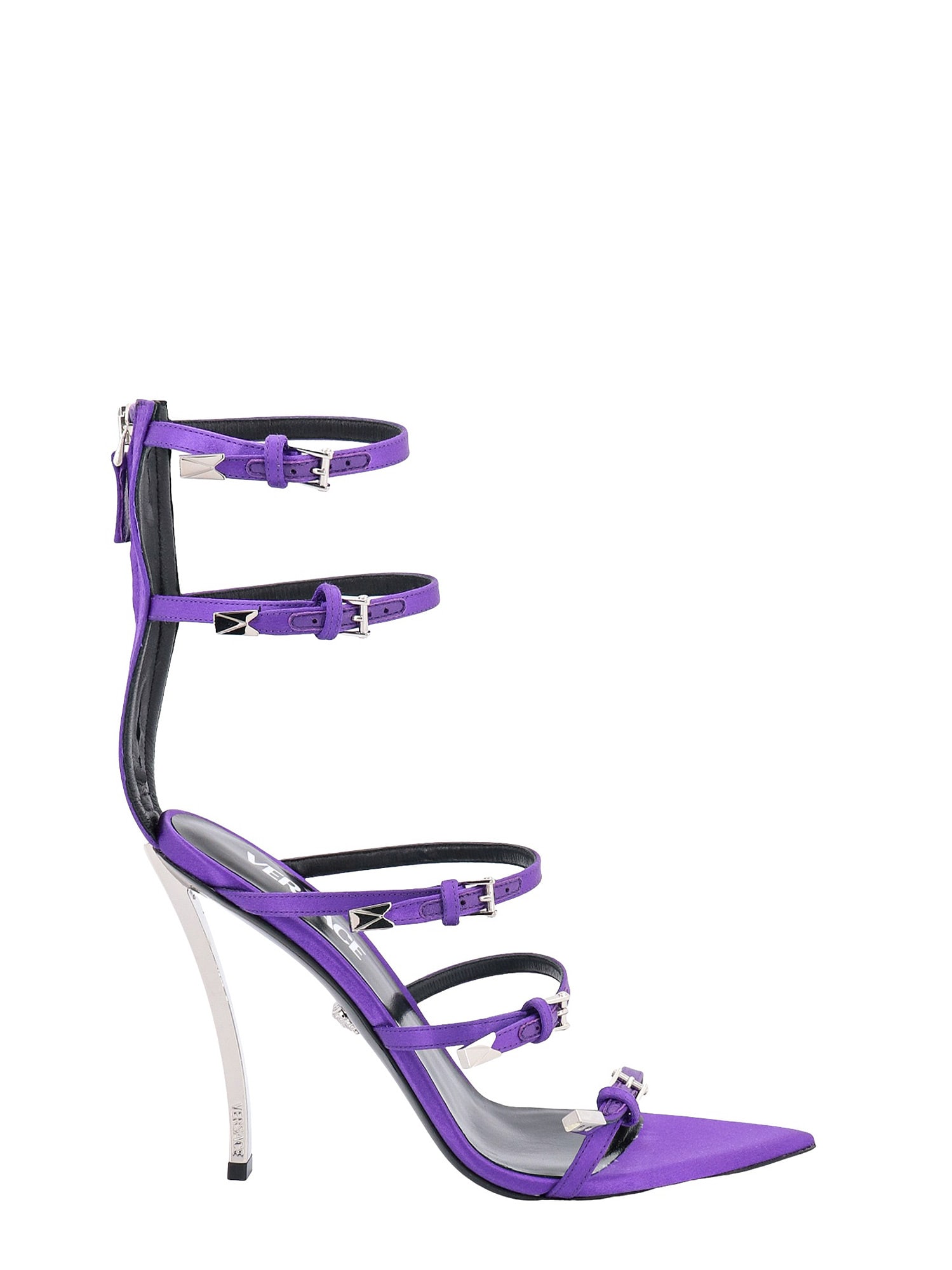 Versace Pin-point Sandals In Purple