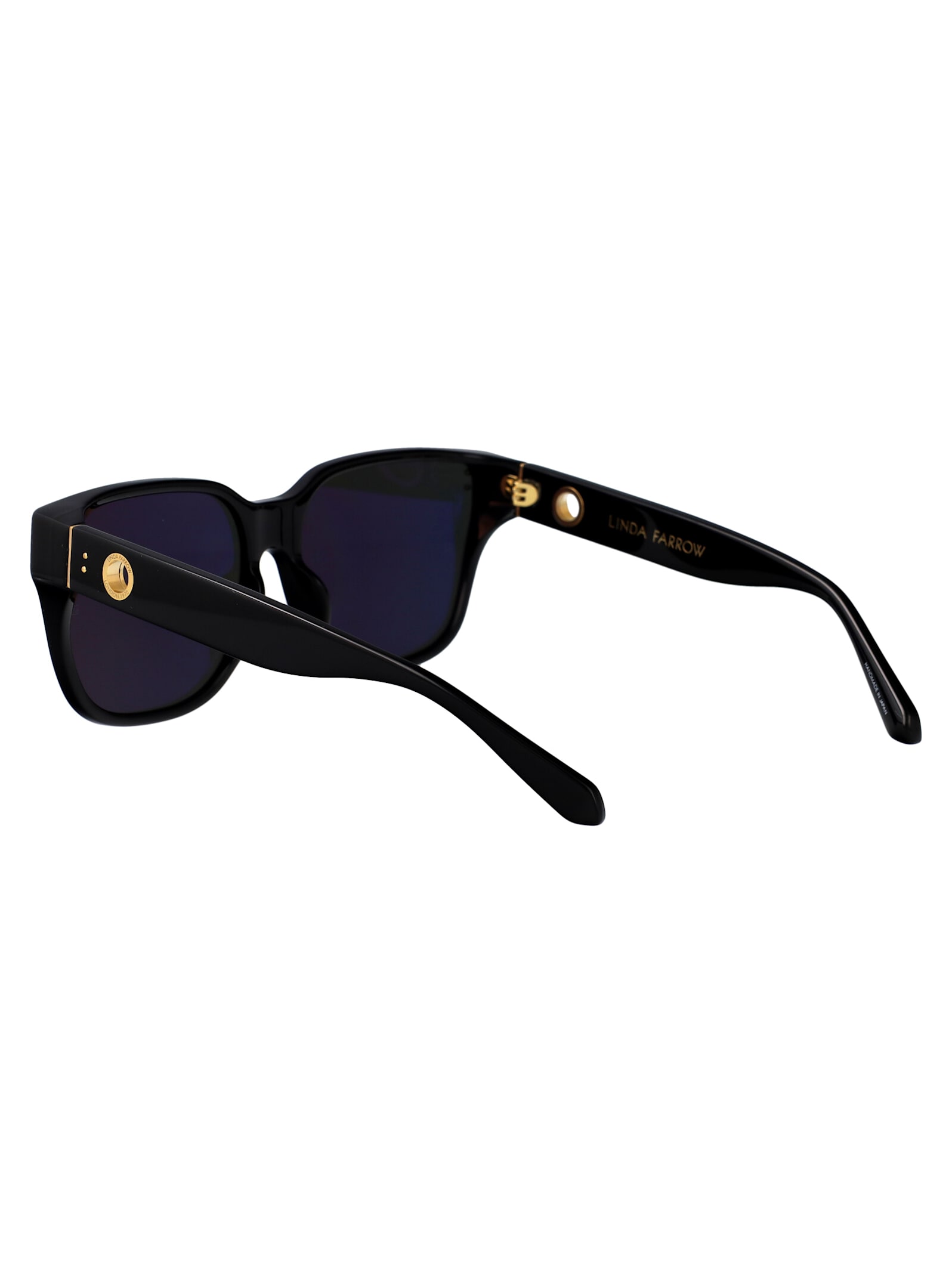 Linda Farrow Sunglasses Lfl1467 C1 Sun C1 In Black/yellowgold/grey