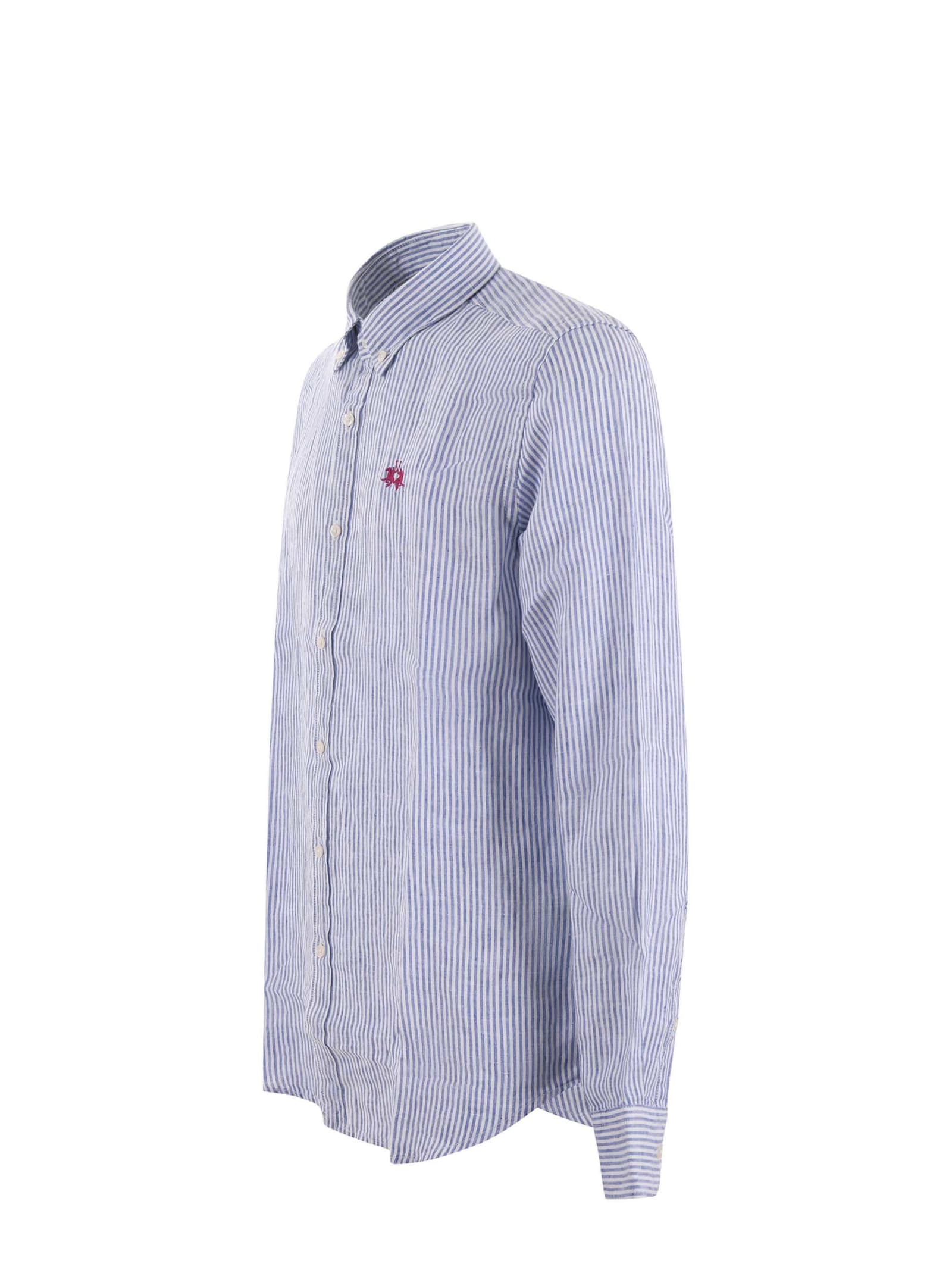 Shop La Martina Shirt In Azzurro/bianco