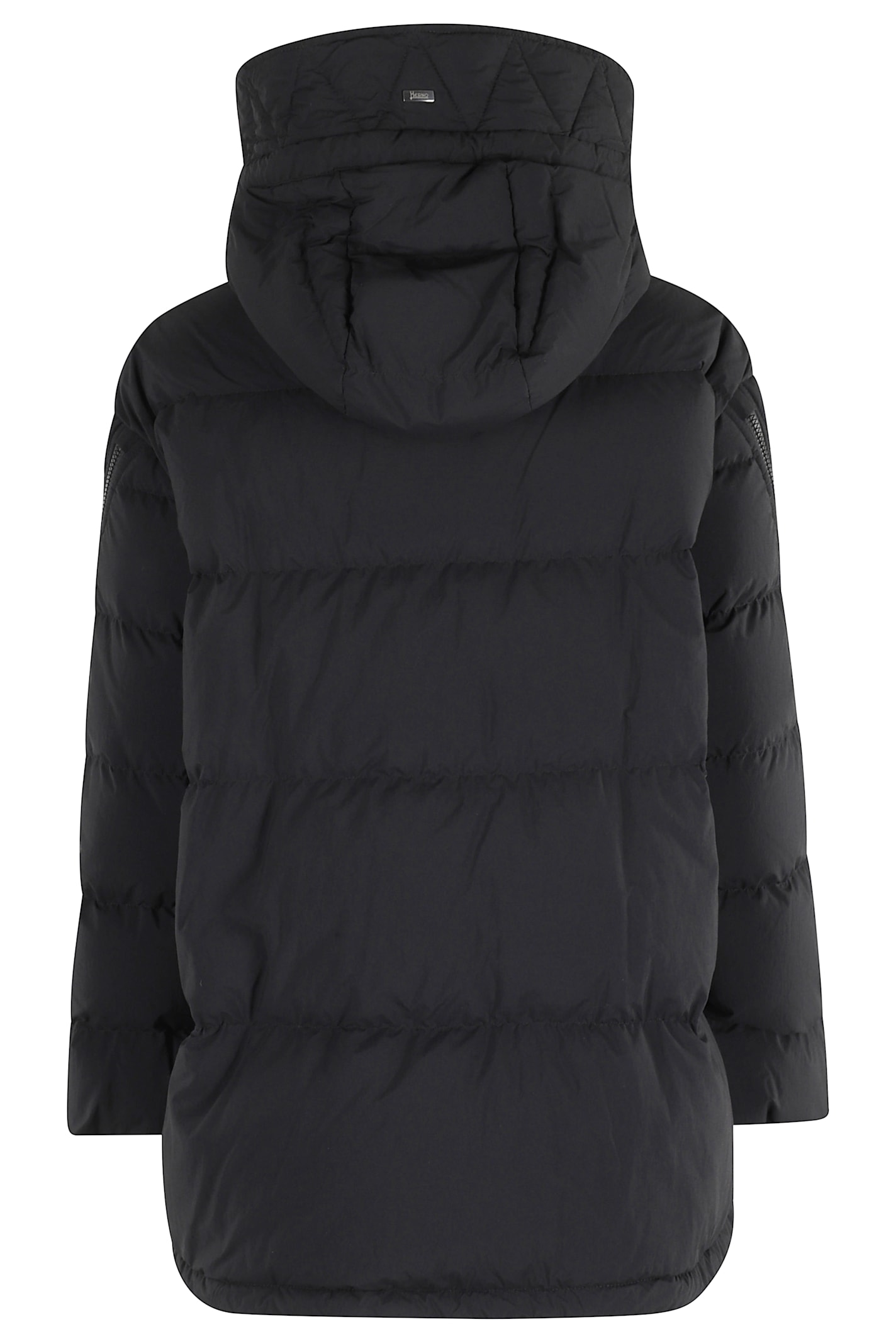 Herno Quilted Puffer Jacket With Removable Hood In Black