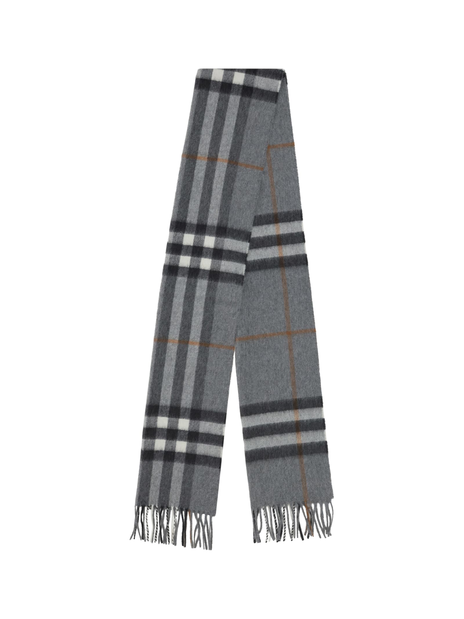 Shop Burberry Scarf In Grey