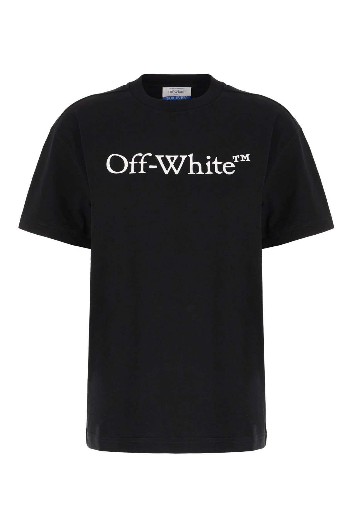 Off-white Black Cotton T-shirt In Black White