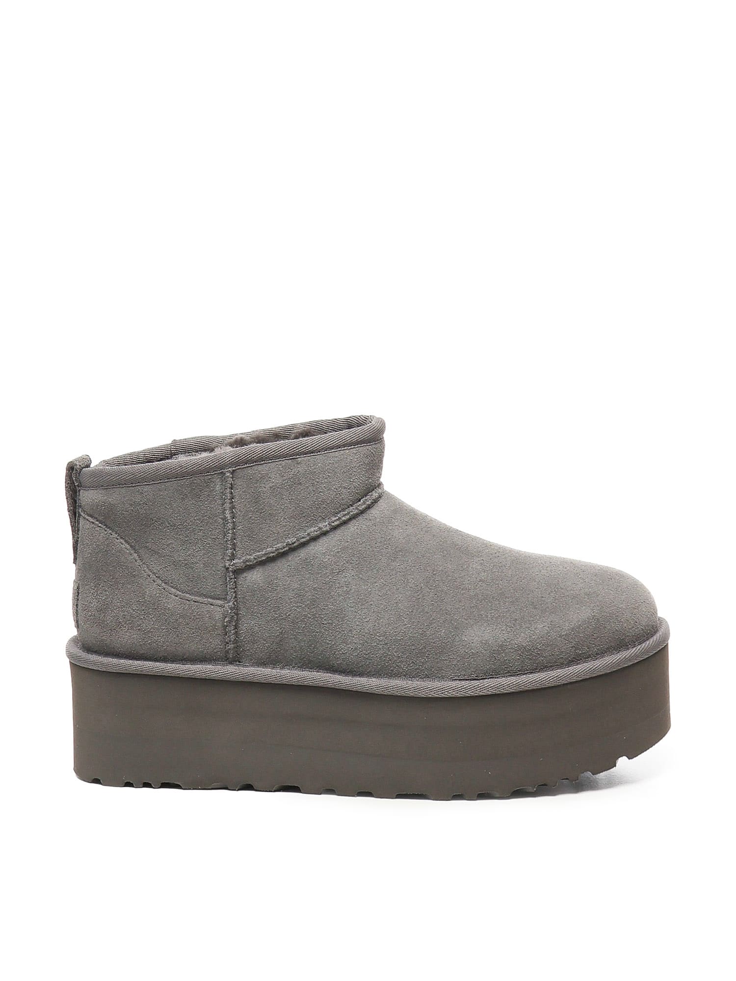 Ugg Classic Ultra Mini Platform Boots In Gray