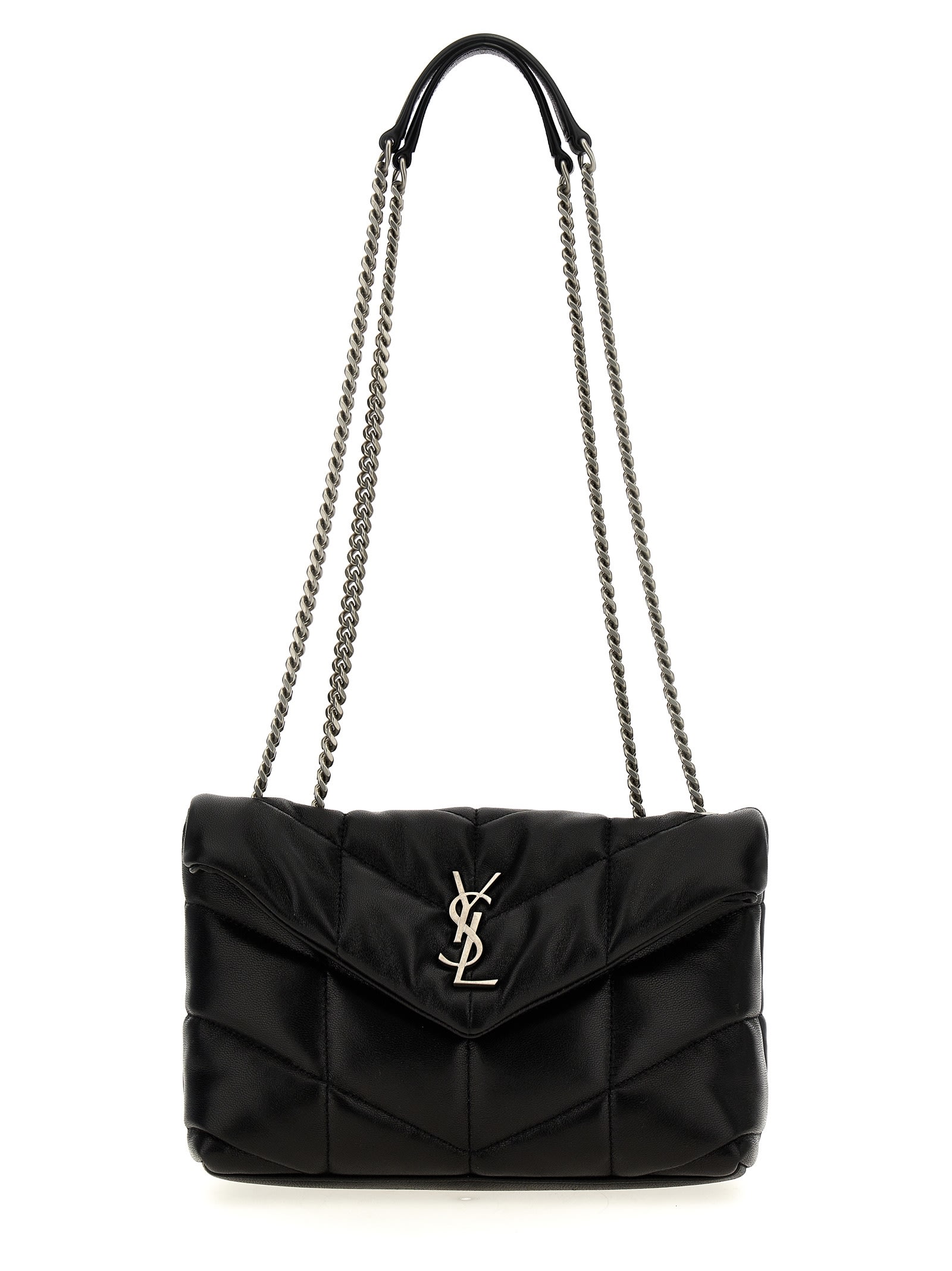 Saint Laurent Puffer Toy Shoulder Bag In Black