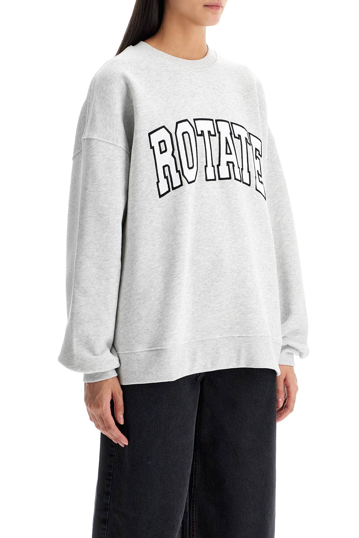 Rotate Birger Christensen Oversized Branded Sweat In Grey