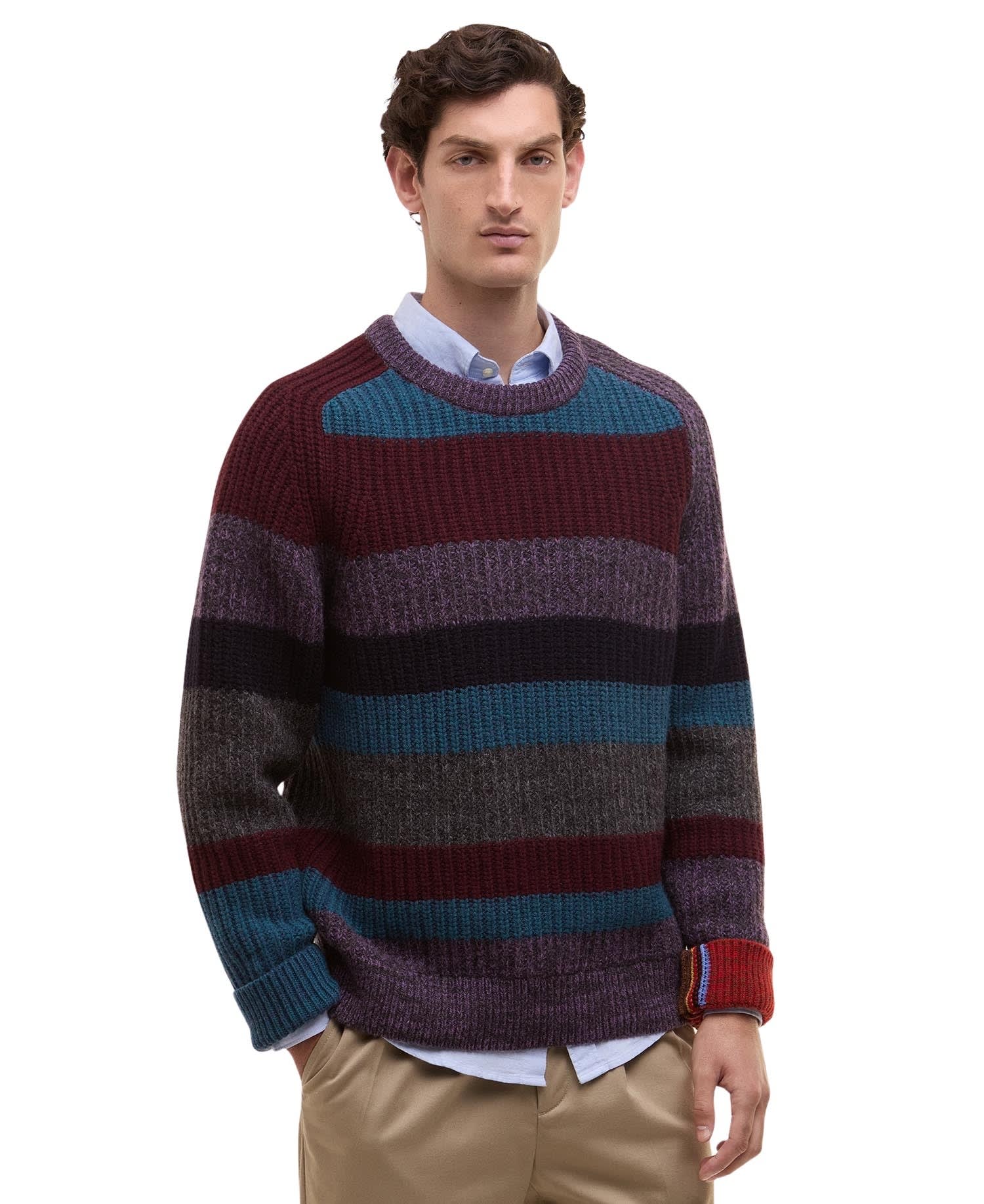Paul Smith Striped-pattern Crew-neck Sweater In Multi