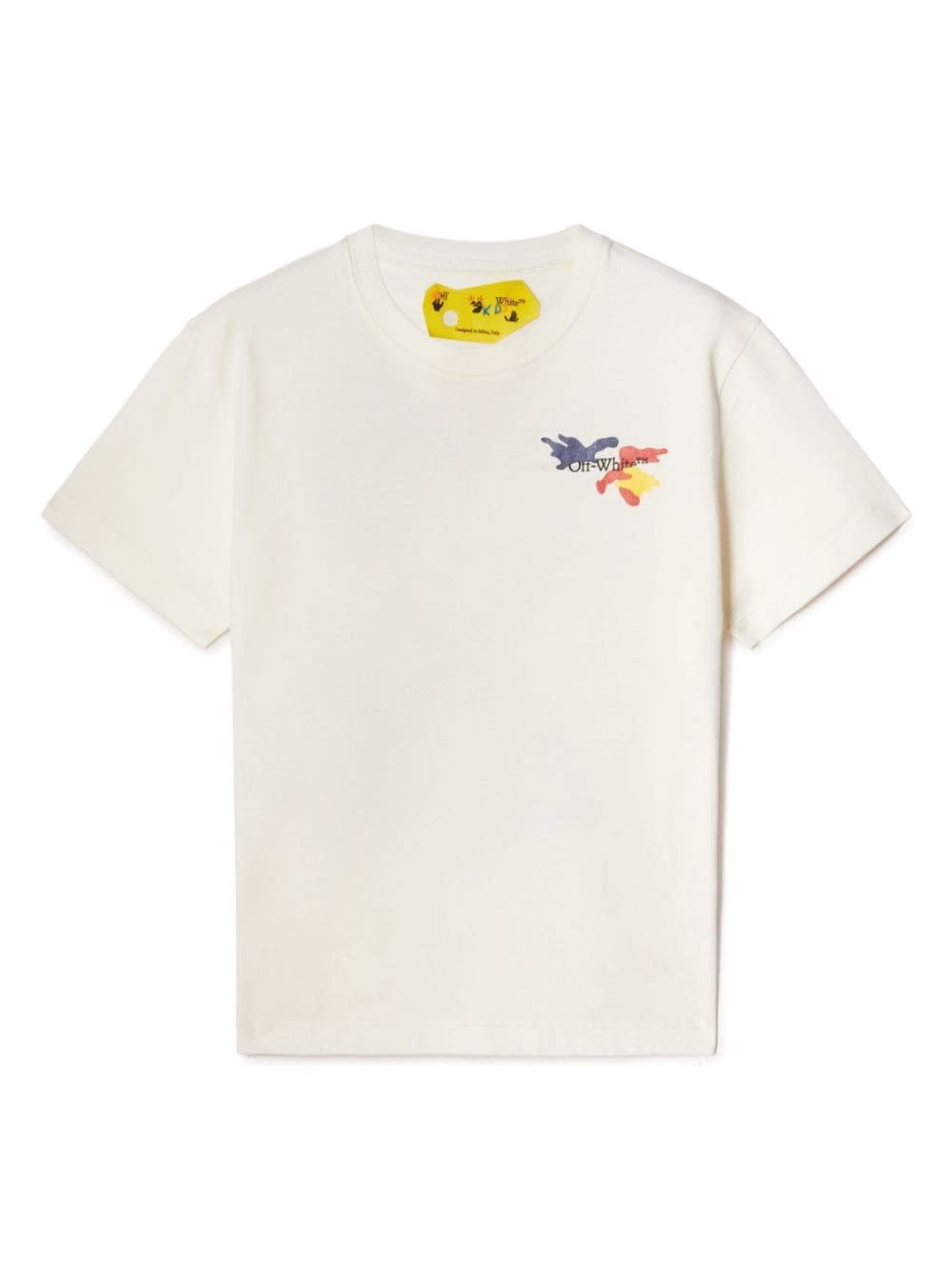 Off-White White Short-sleeved T-shirt With arrow Camouflage Motif In Cotton Boy