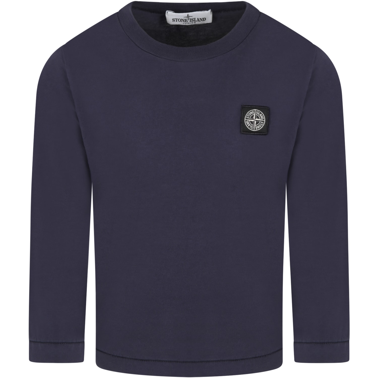 Stone Island Junior Blue T-shirt For Boy With Iconic Compass
