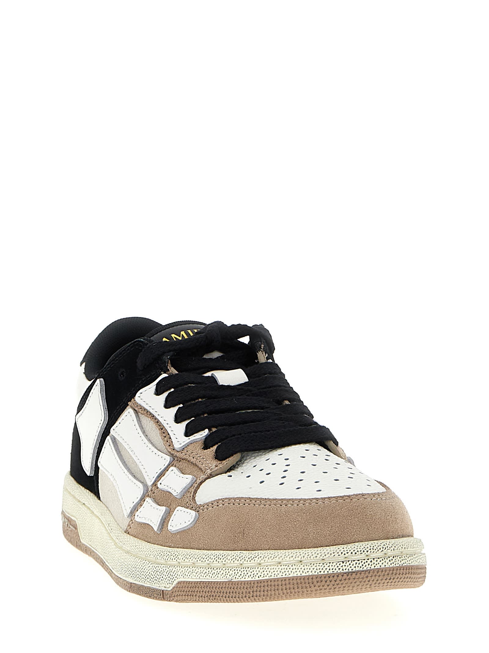 Amiri Skel Top Low Panelled Suede Sneakers In Multi