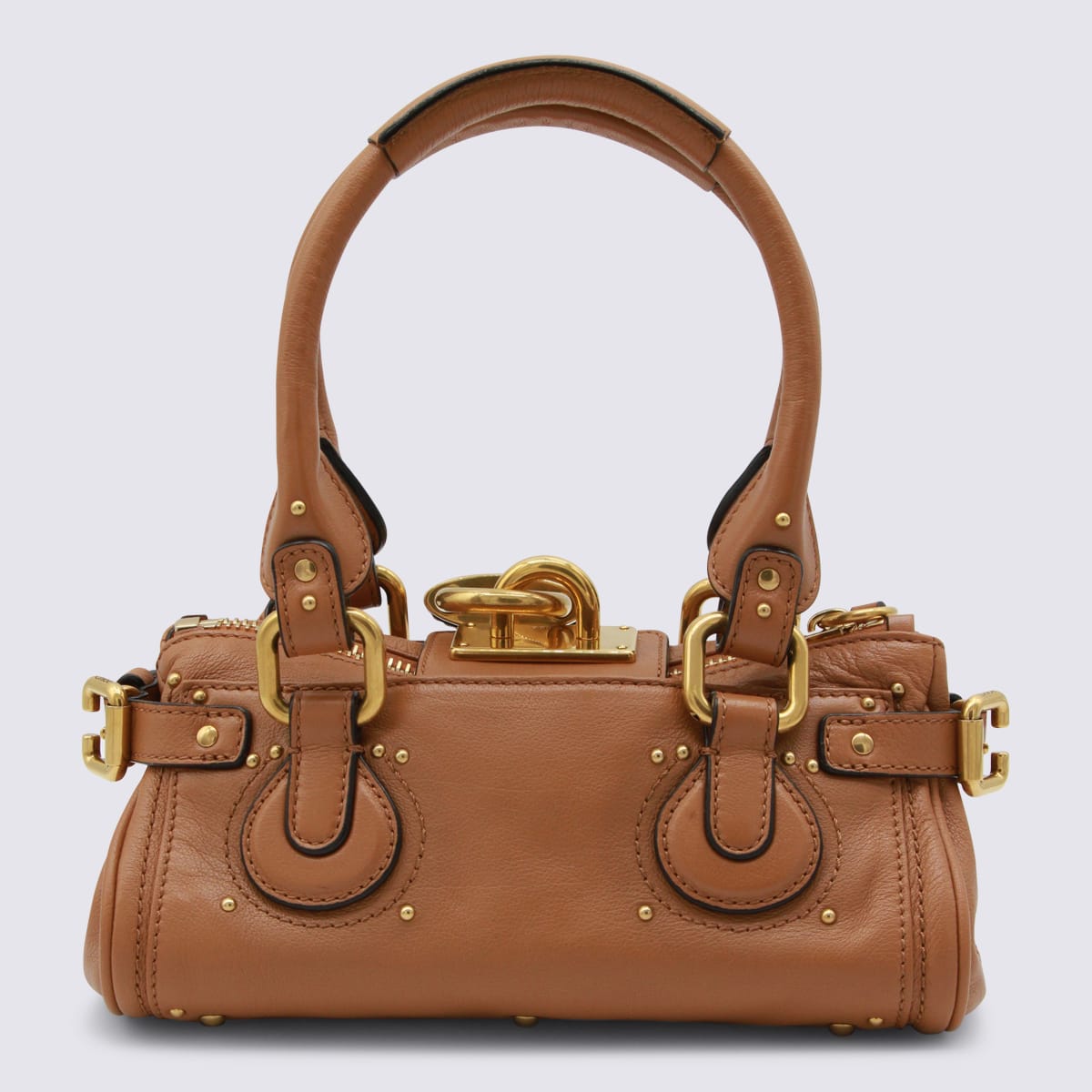 Chloé Paddington Brown Handbag With Two Top Handles And Padlock On The Front In Leather Woman In Brown