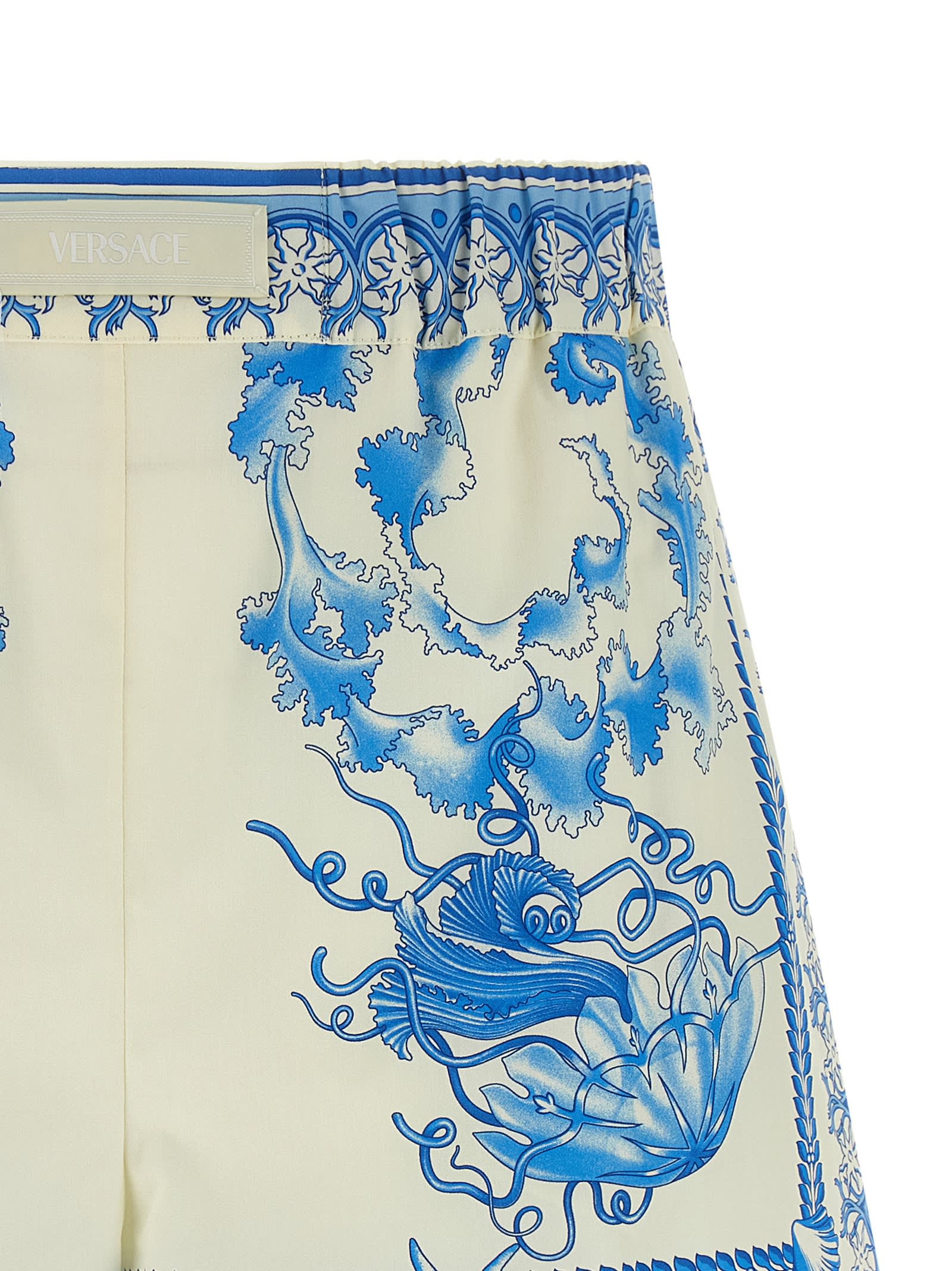Versace Barocco Shorts In Blue