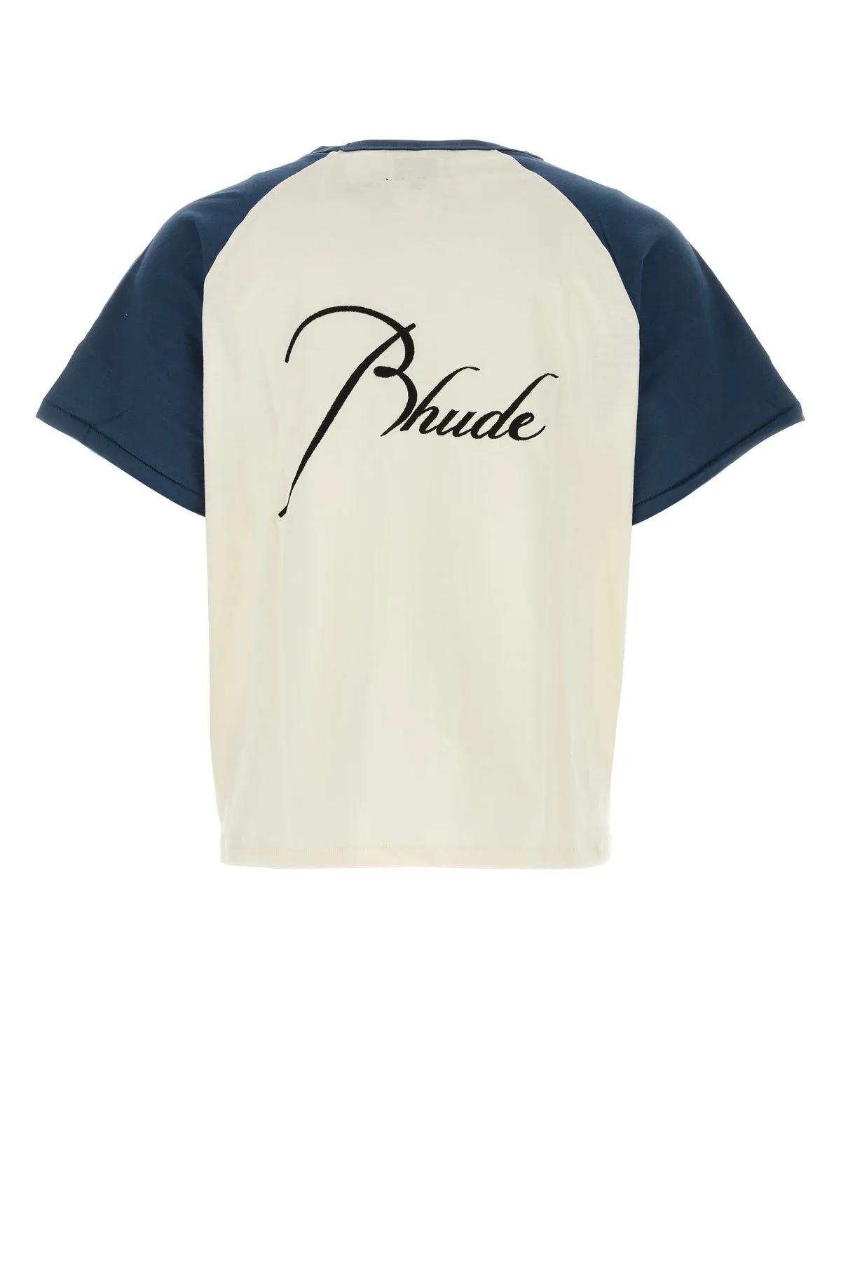 Shop Rhude Ivory Cotton T-shirt In White
