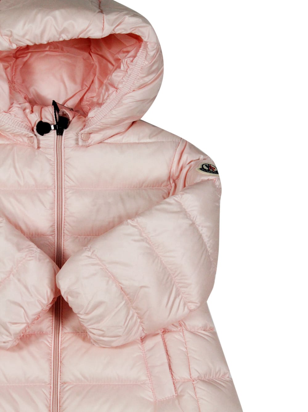 Moncler Long Down Jacket Majeure Padded With Real Goose Down With Detachable Hood And Zip Closure Welt Pocke In Multi