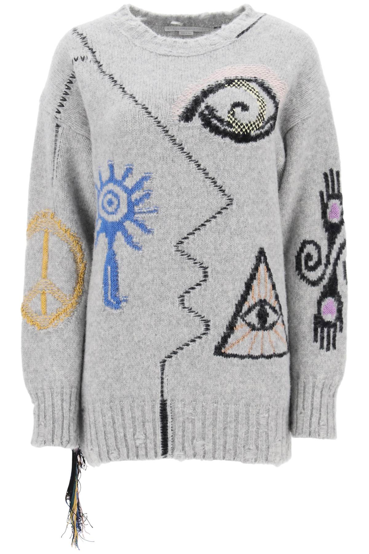 Stella McCartney Artwork Sweater In Grey Alpaca Blend