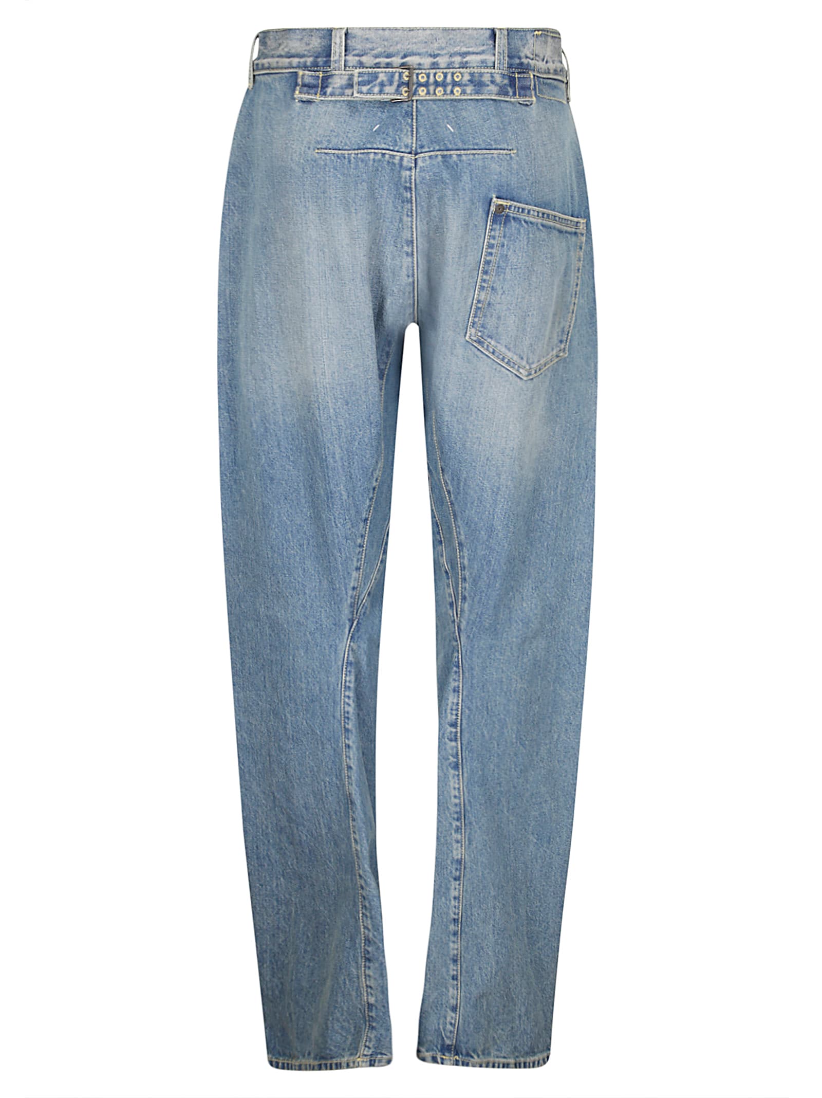 Shop Maison Margiela Pants 5 Pockets In Medium Blue