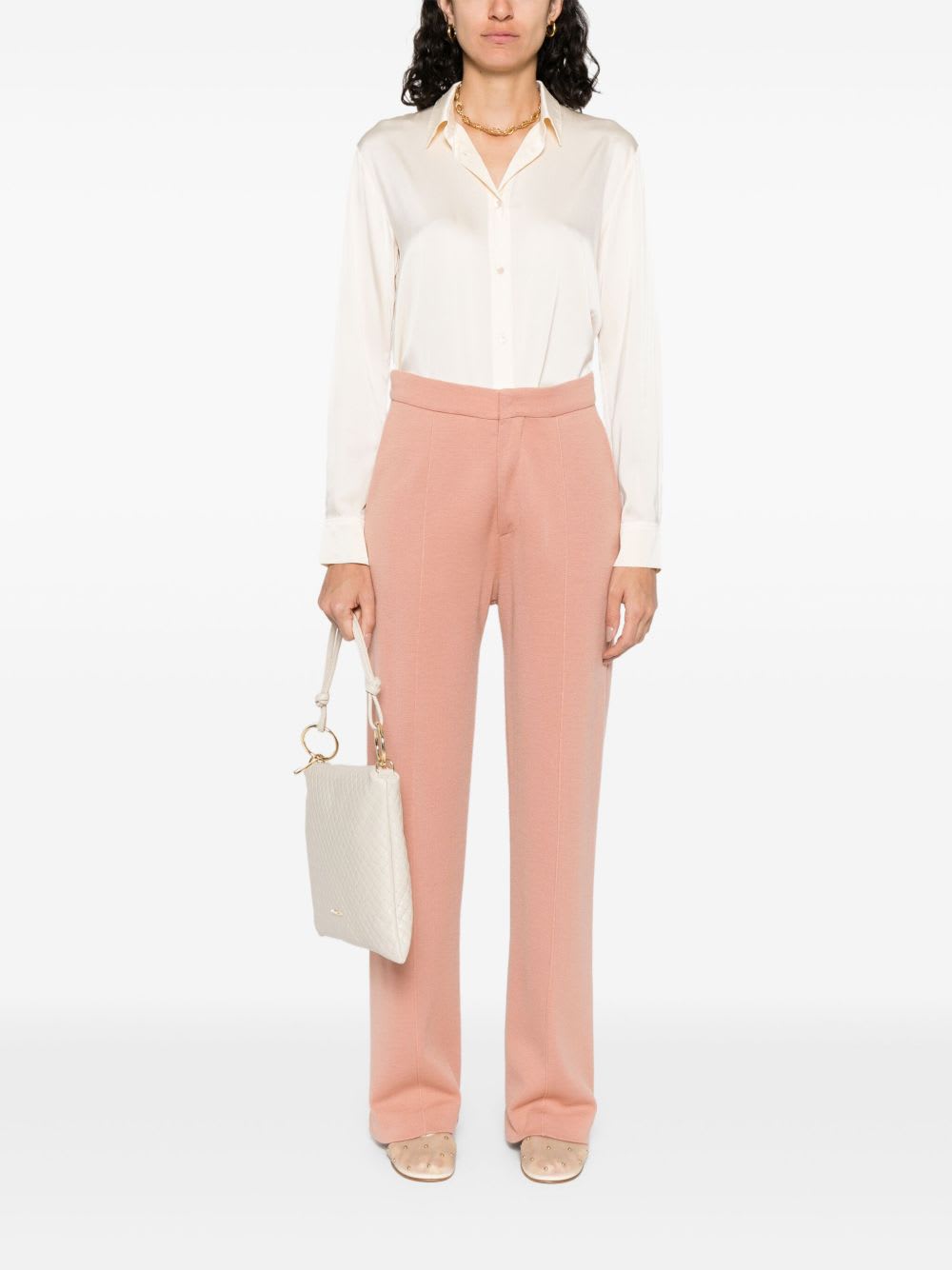 Forte Forte Essential Heavy Stretch Silk Satin Shirt In Neutral