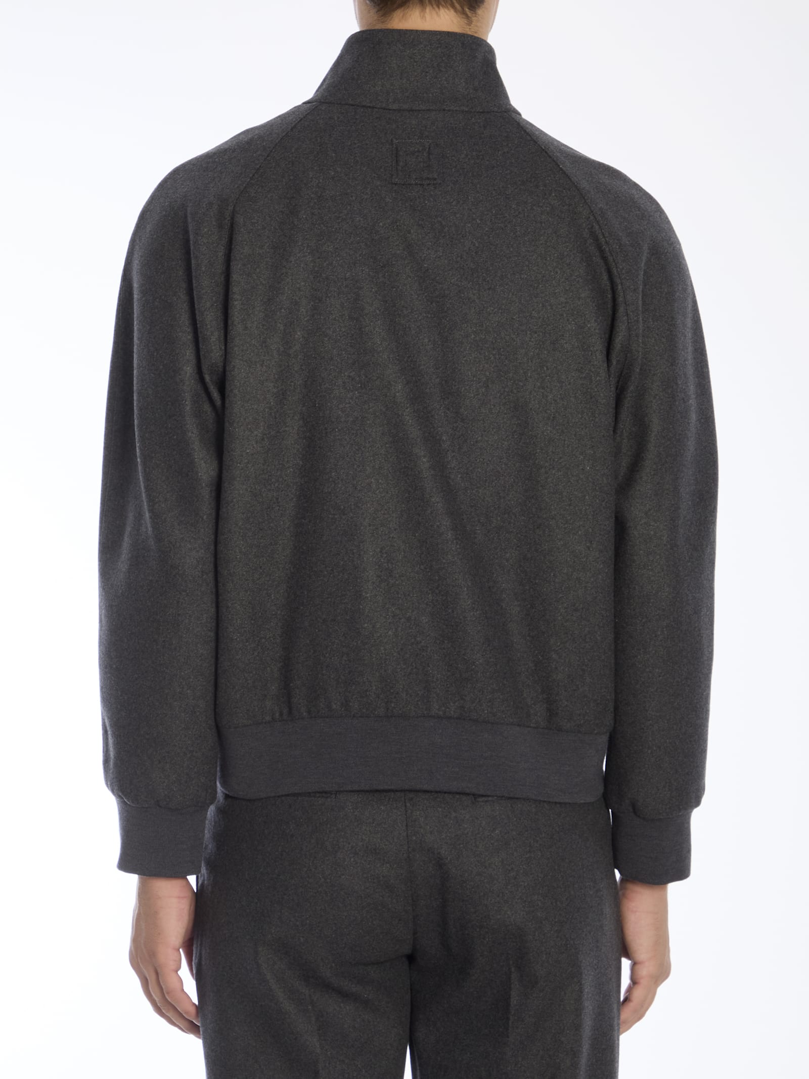 Shop Fendi Cashmere Bomber Jacket In Grigio