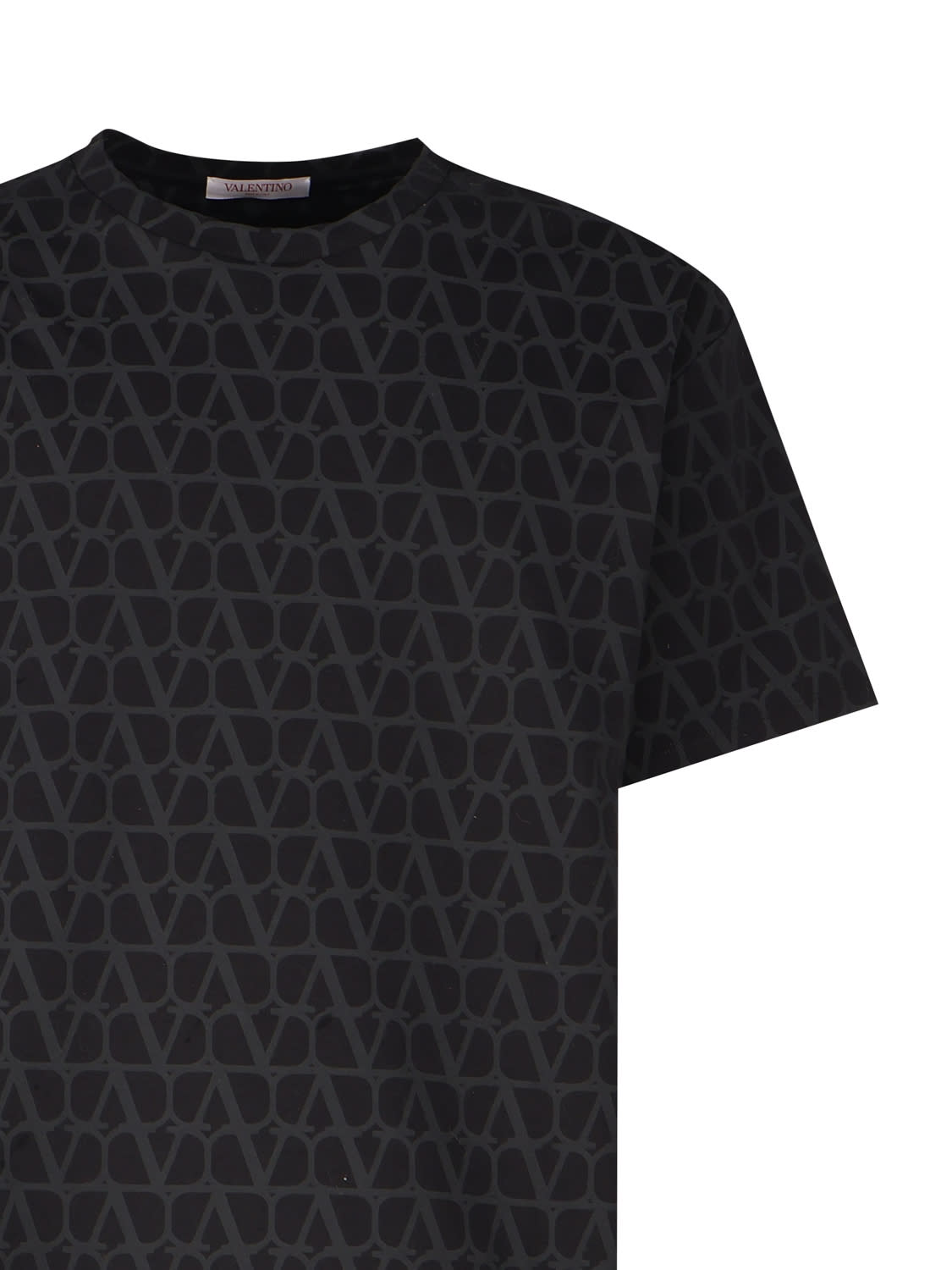 Shop Valentino Cotton T-shirt With Soft Shoulders In St. Toile Iconograph Nero