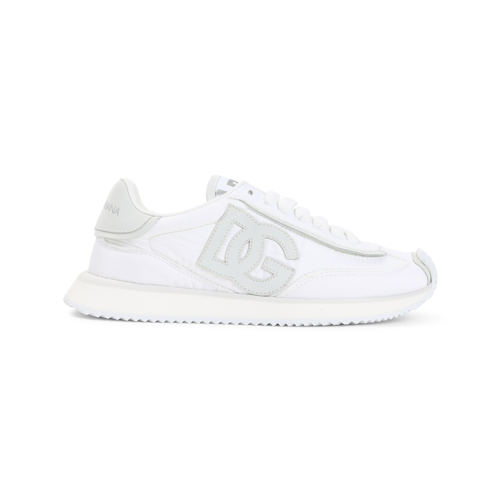 Dolce & Gabbana Low-profile Sneakers With Textured Logo Detail In White