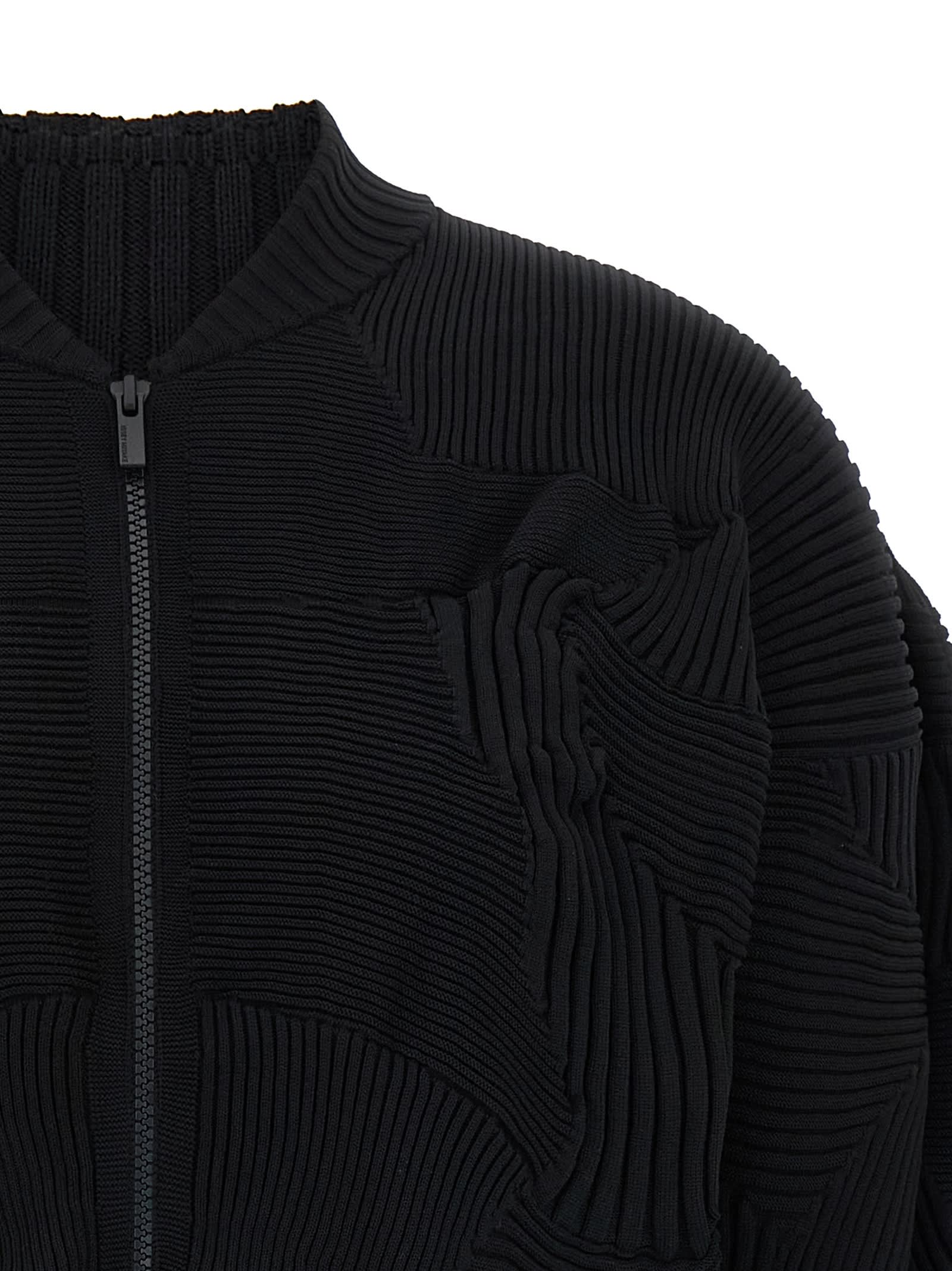 Issey Miyake Kone Kone Cardigan In Black