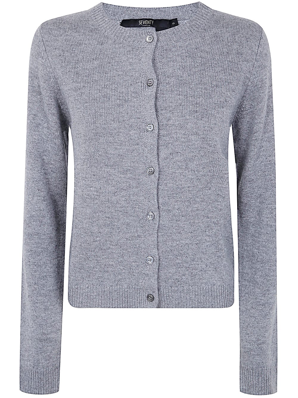 Shop Seventy Crew Neck Cardigan In Light Grey