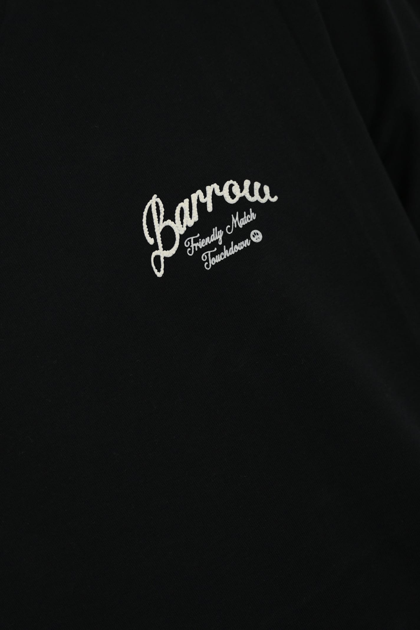 Barrow Cotton T-shirt With Helmet Print In Nero