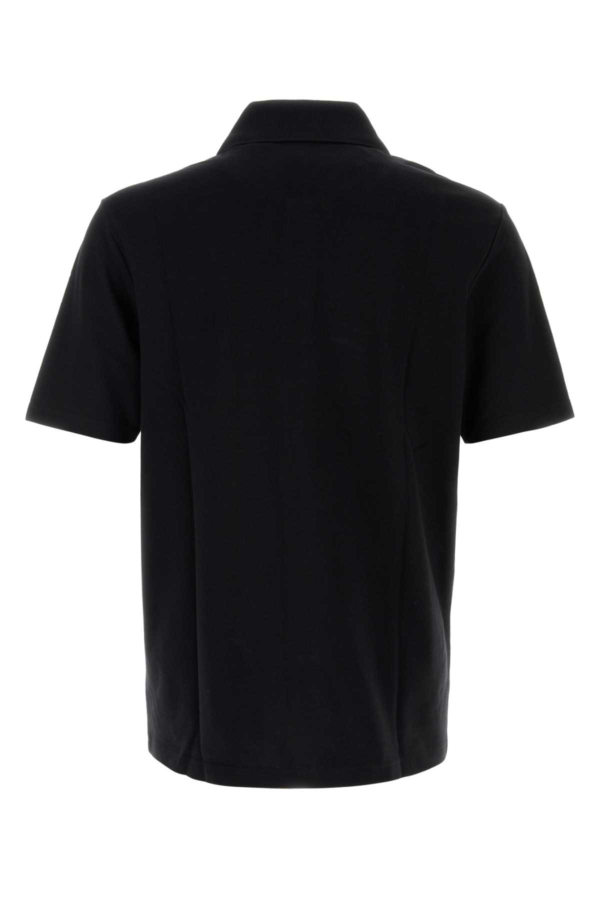 Shop Balmain Black Piquet Polo Shirt In Noirmultico