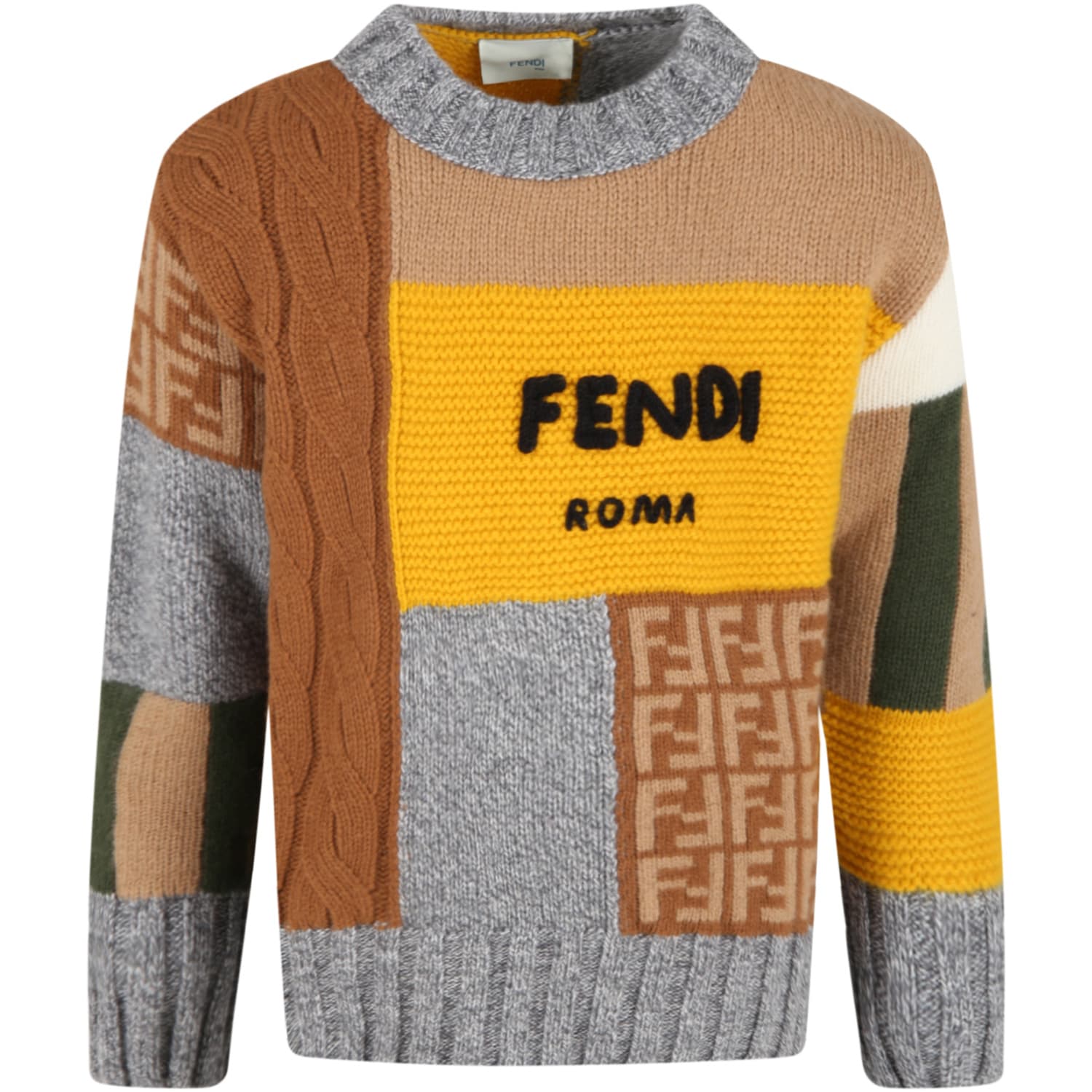 Fendi Multicolor Sweater For Boy With Black Logo