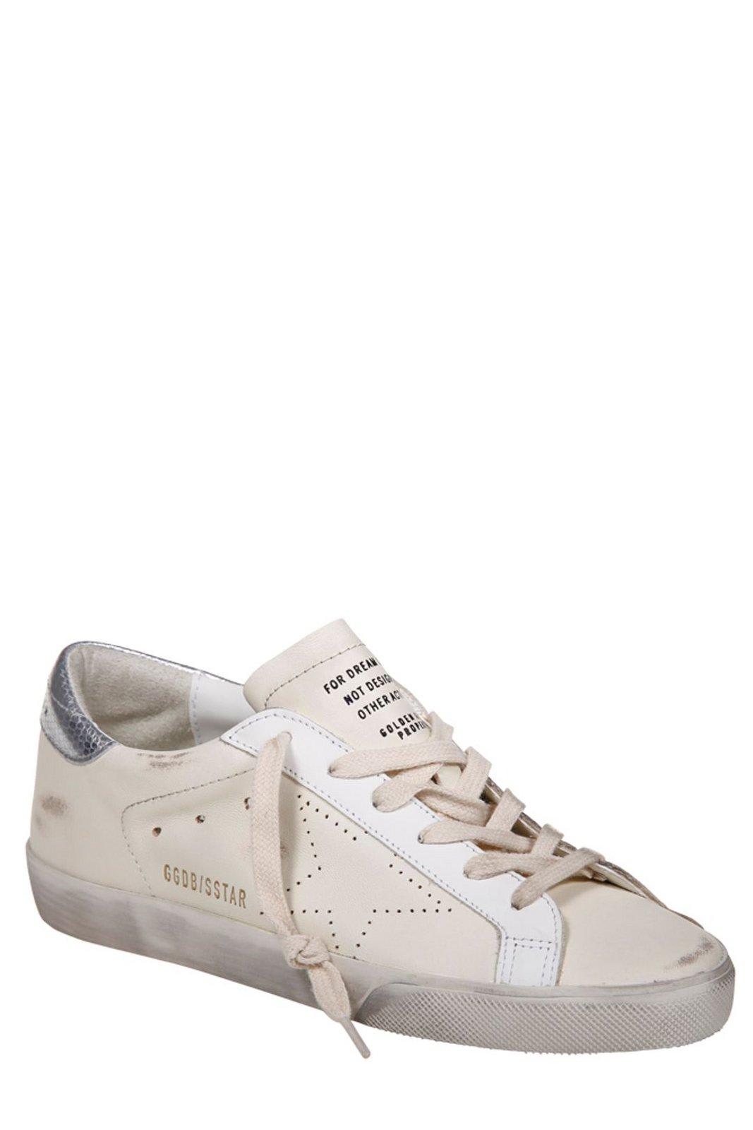 Shop Golden Goose Super Star Lace-up Sneakers In Brown