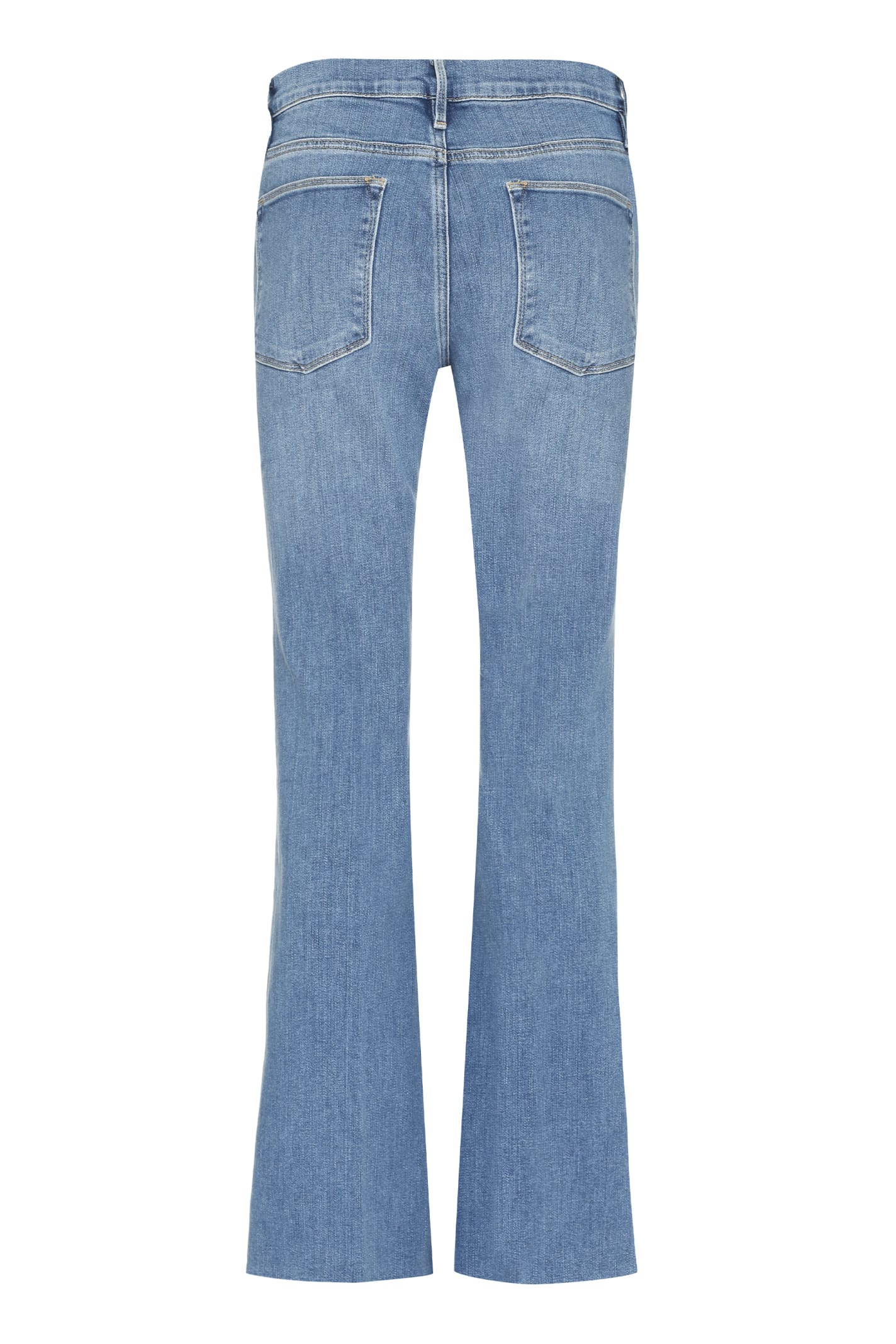 Shop Frame Le Easy Flare 5-pocket Jeans In Denim