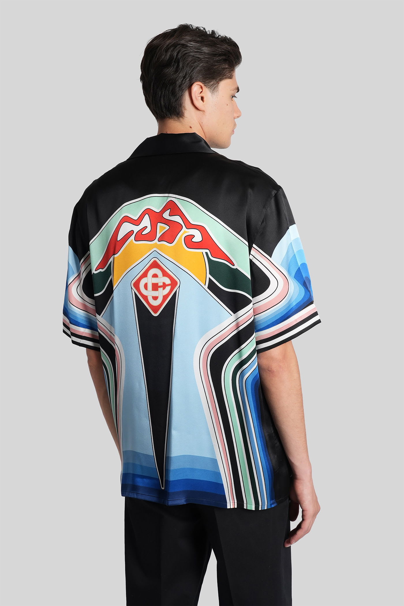 Casablanca Short Sleeve Cuban Collar Shirt In Black