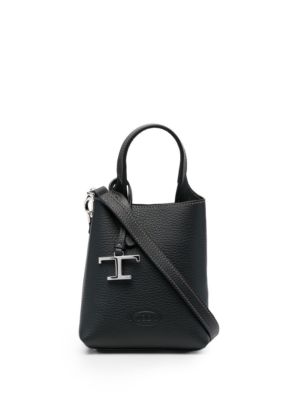 Shop Tod's Florida Double Satchel Bag In Black