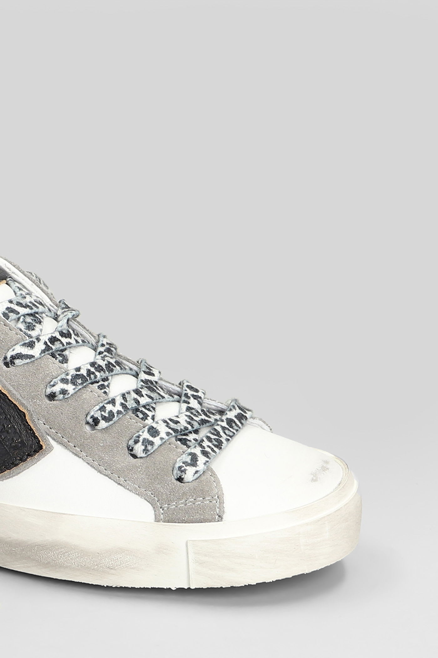 Philippe Model Prsx Low Sneakers In White Leather In White