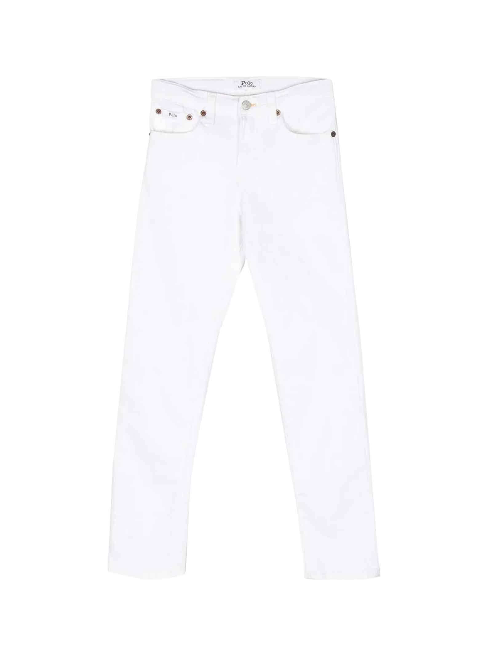 Ralph Lauren Kids' White Trousers Boy In Bianca