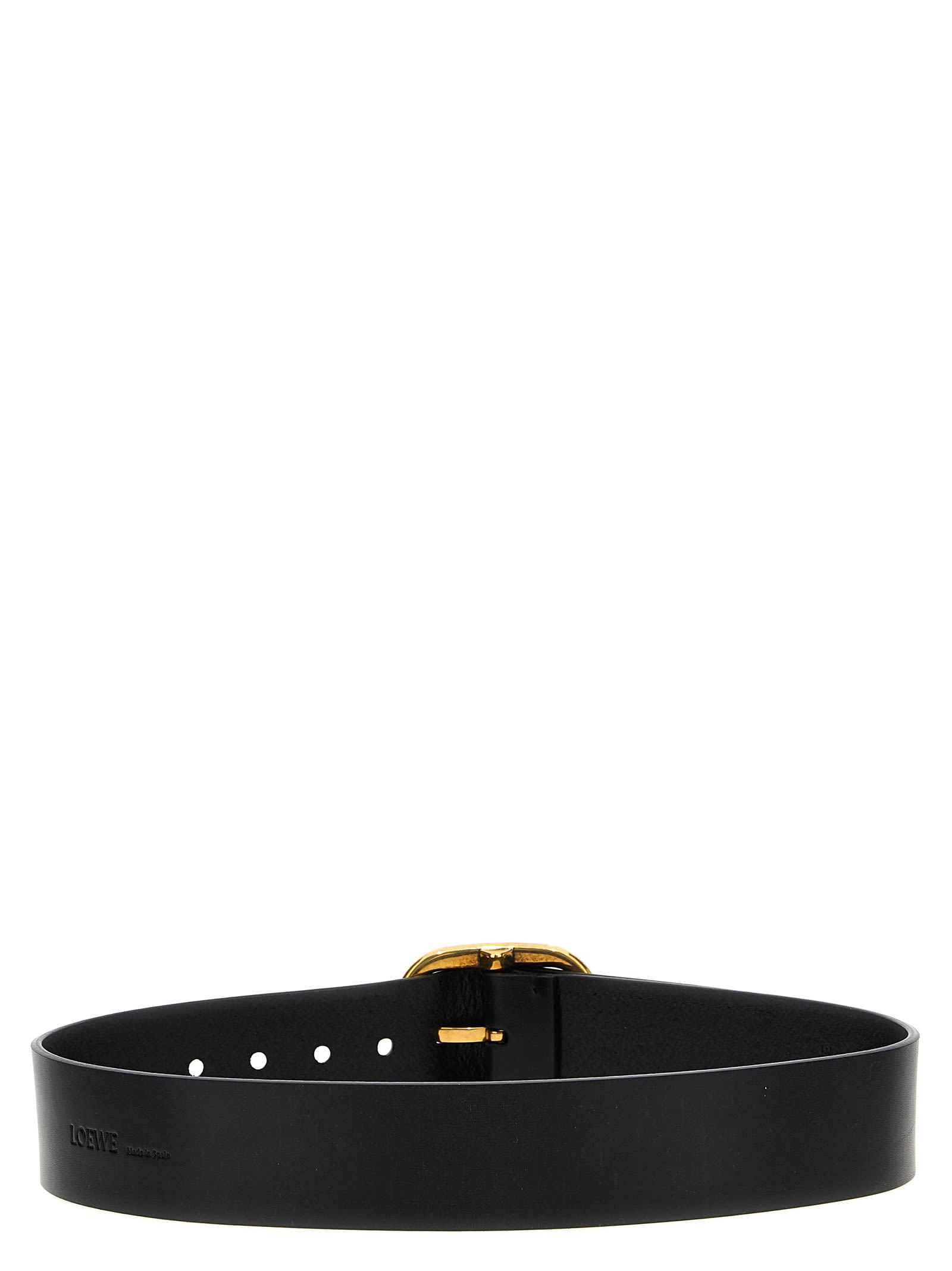 Shop Loewe Pin Buckle Leather Belt In Black