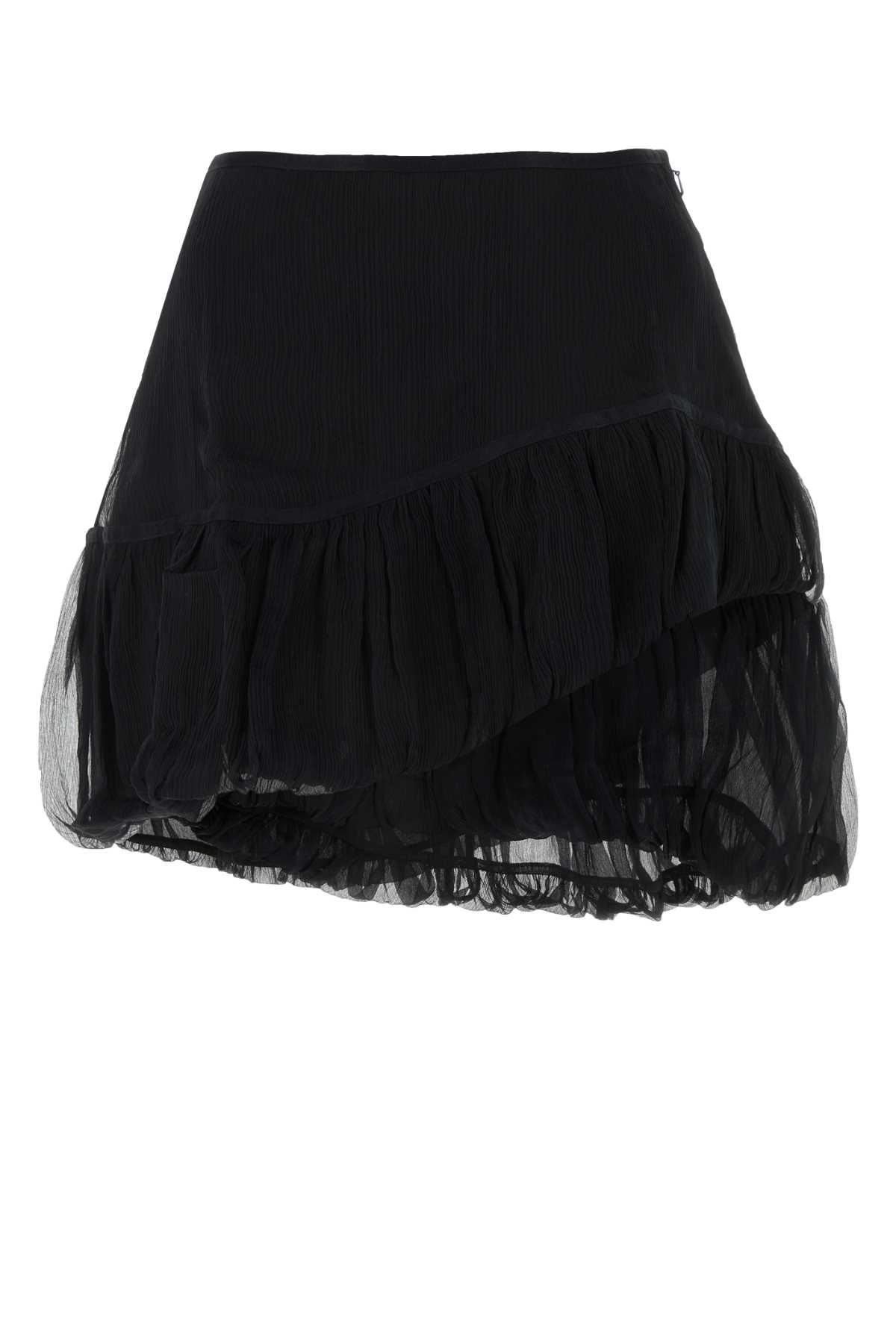 Shop Kiko Kostadinov Black Nylon Blend Lozen Mini Skirt In Nightblackonyxblack