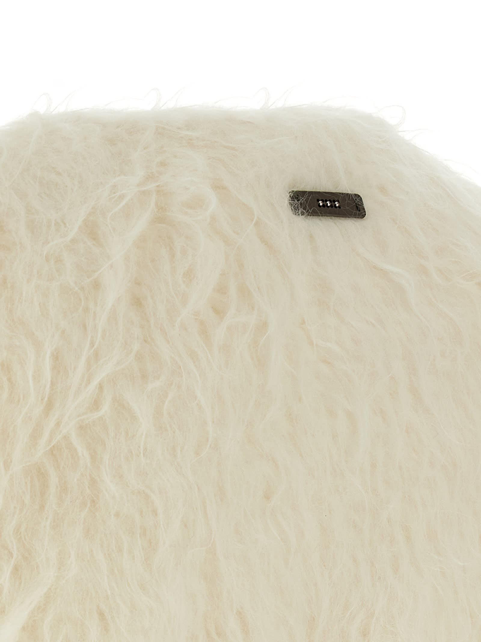Peserico Waist Belted Sleeveless Fur Vest In White