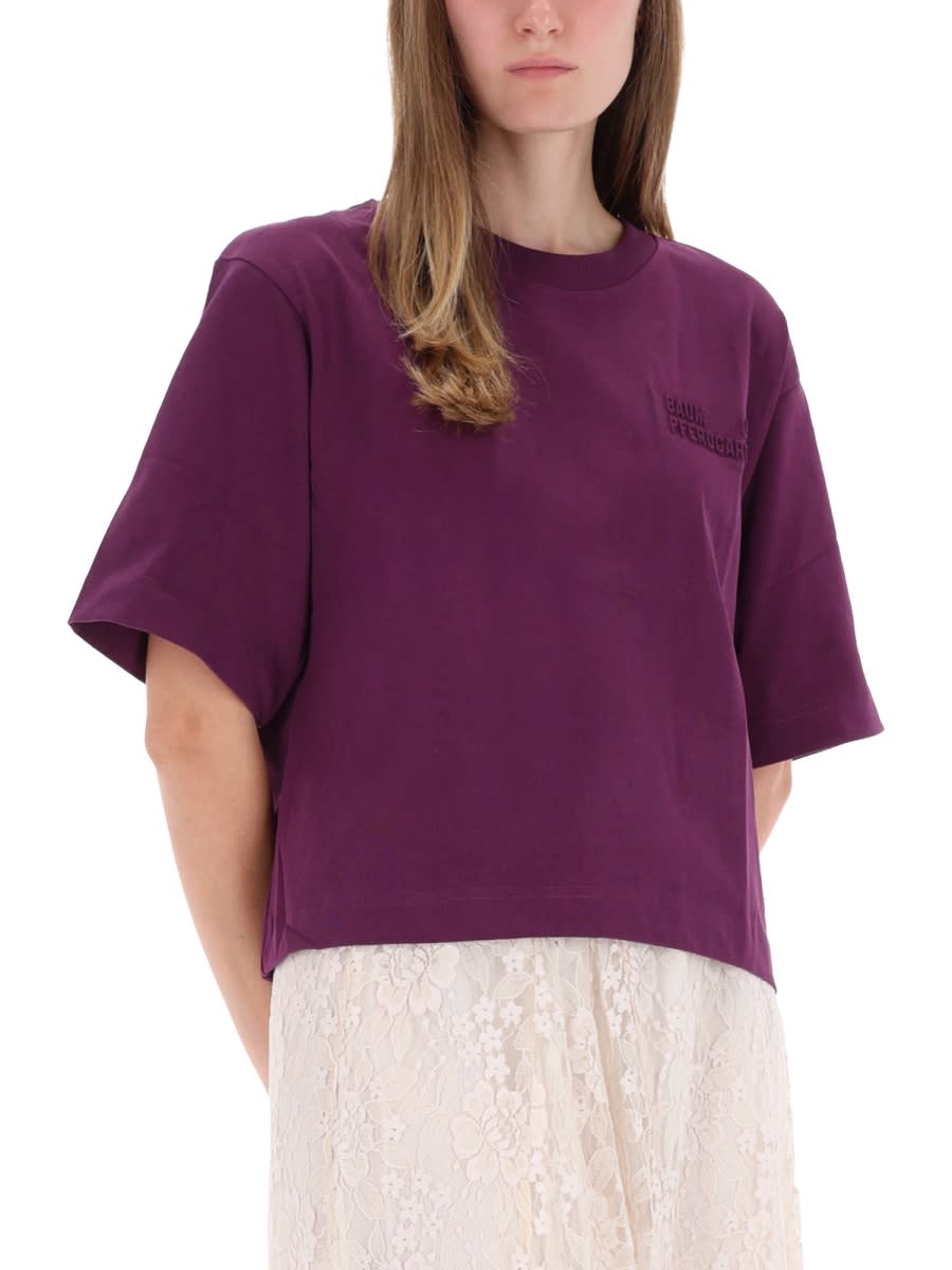 Baum Und Pferdgarten Logo-detail Cotton T-shirt In Purple