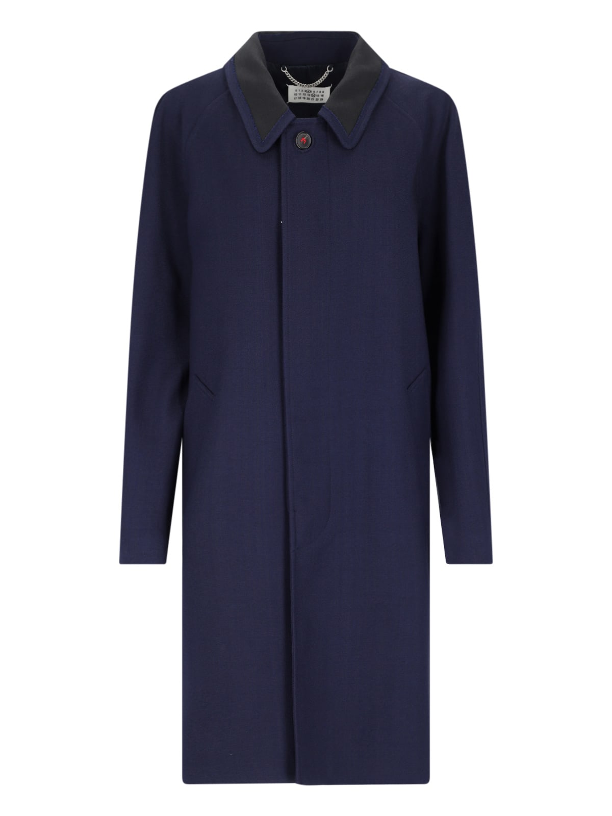 Shop Maison Margiela Wool Viscose Coat In Blue