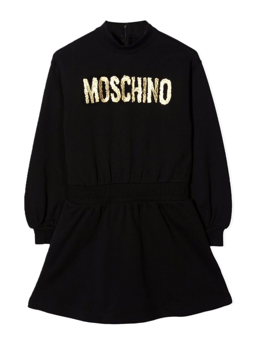 Moschino Abito Felpa Con Logo In Black