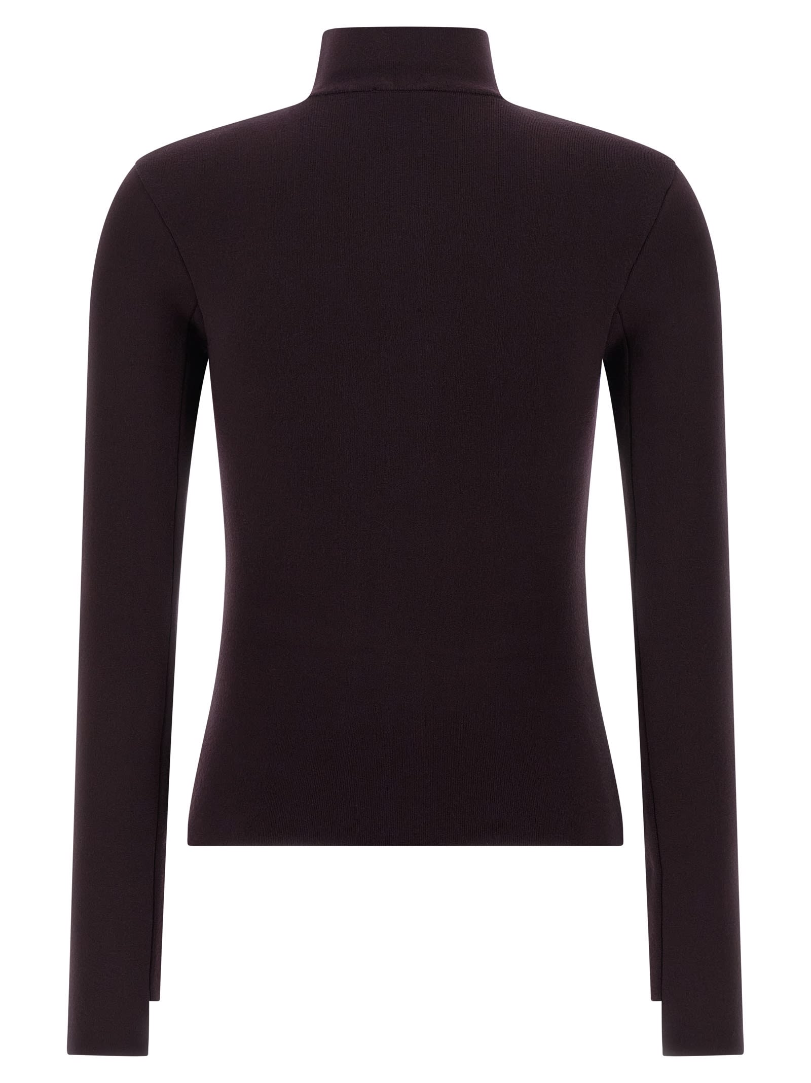 Courrèges Maroon Interlock Viscose Sweater In Burgundy