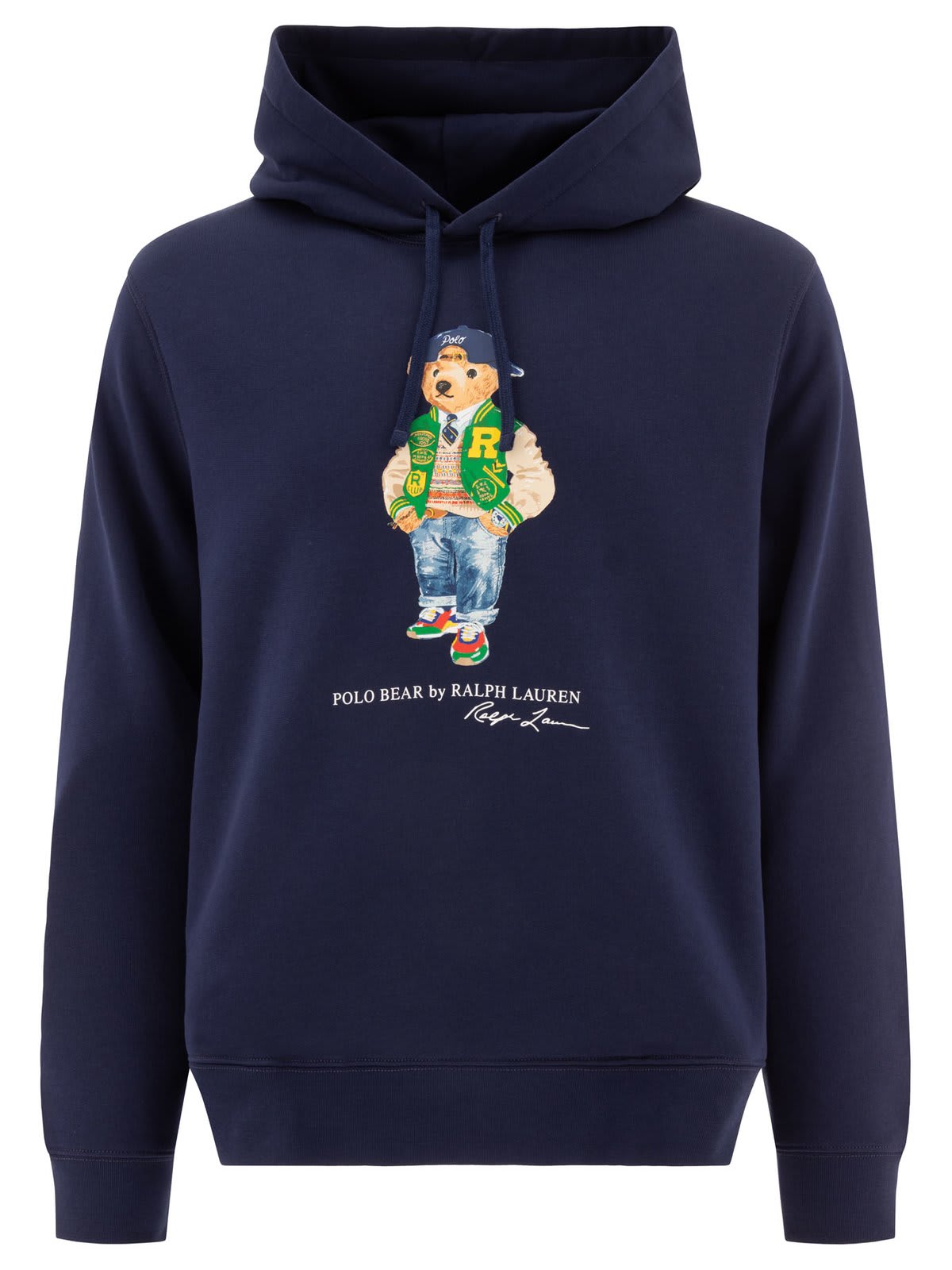 Shop Polo Ralph Lauren Polo Bear Fleece Hoodie In Blu Navy