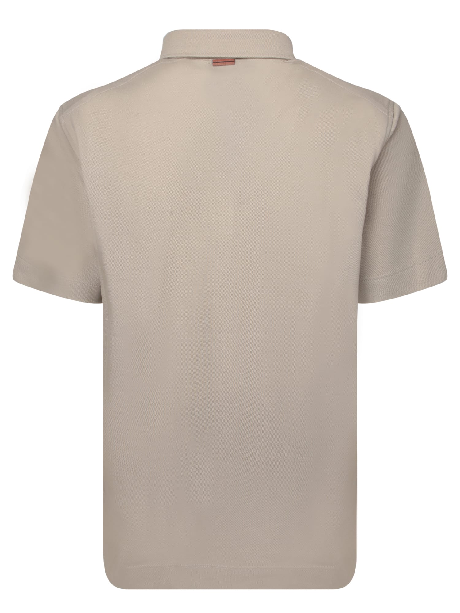 ZEGNA BEIGE PIQUET POLO SHIRT