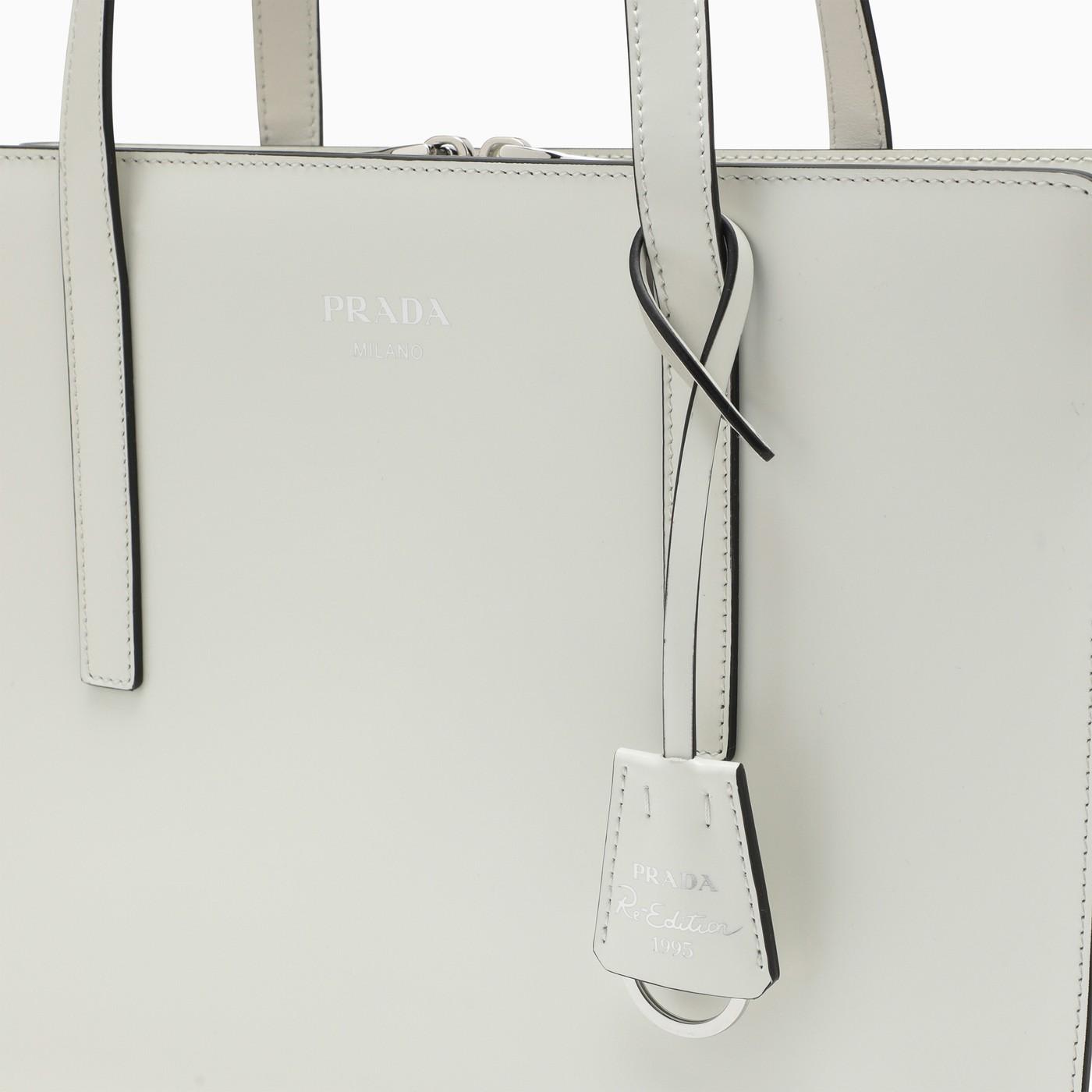 Prada Medium Re-Edition 1995 Leather Tote Bag White