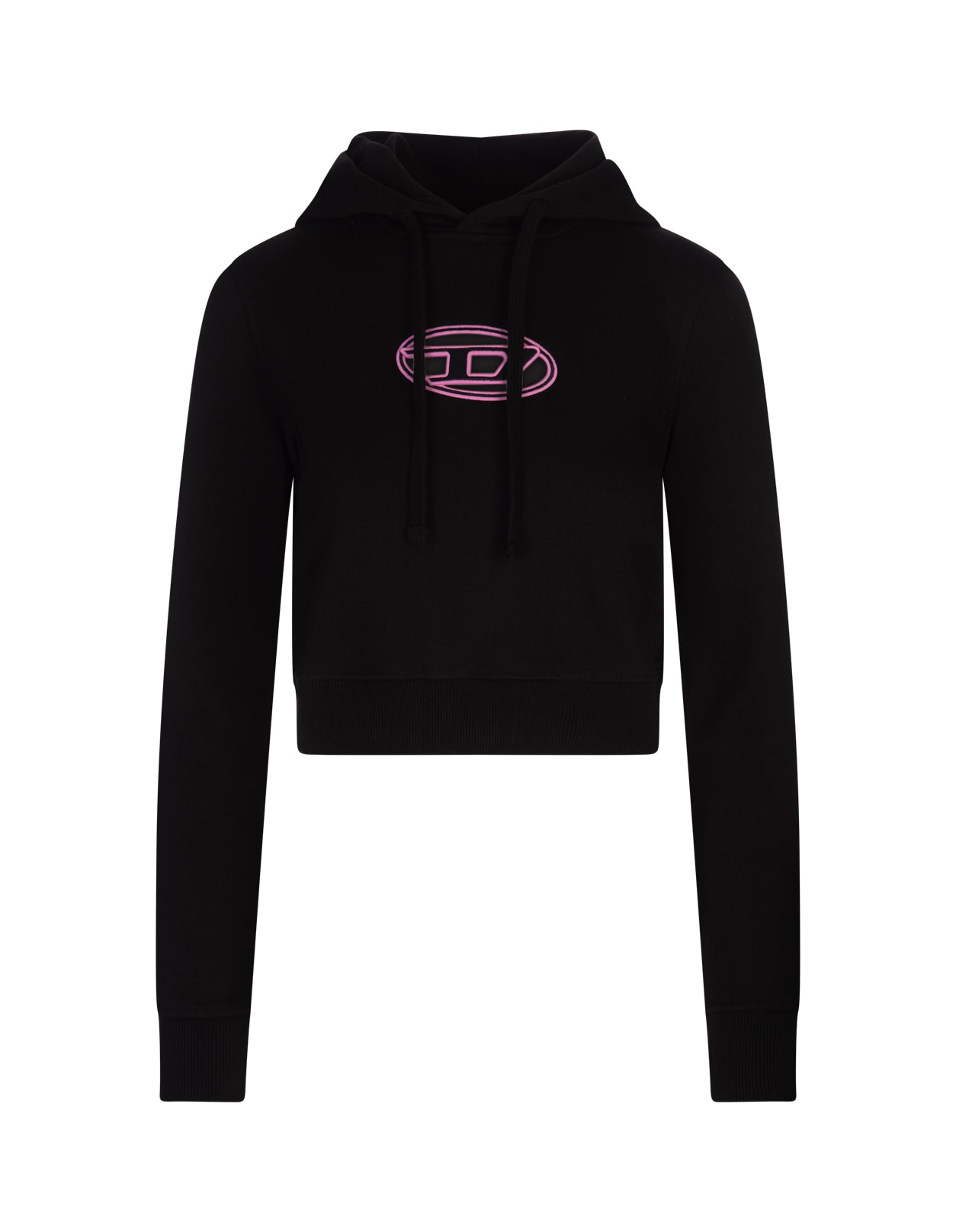 Shop Diesel Black And Pink F-slimmy-hood-od Hoodie