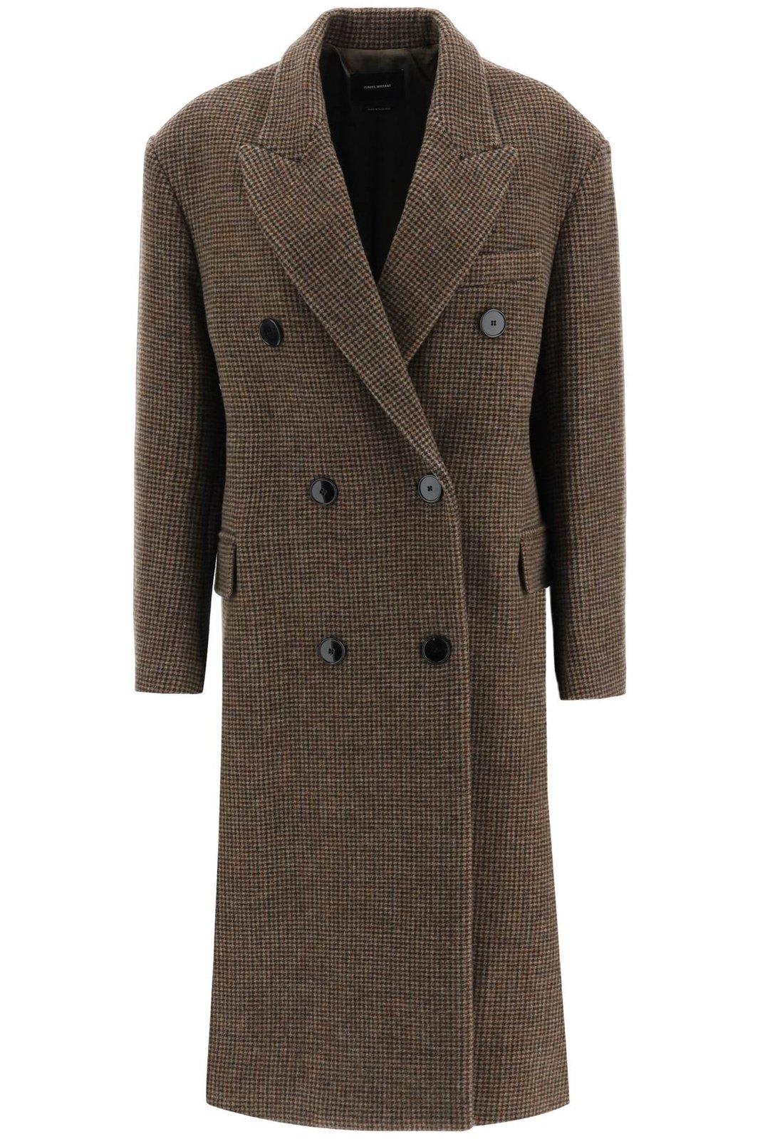 Isabel Marant Houndstooth-pattern Double-breasted Coat